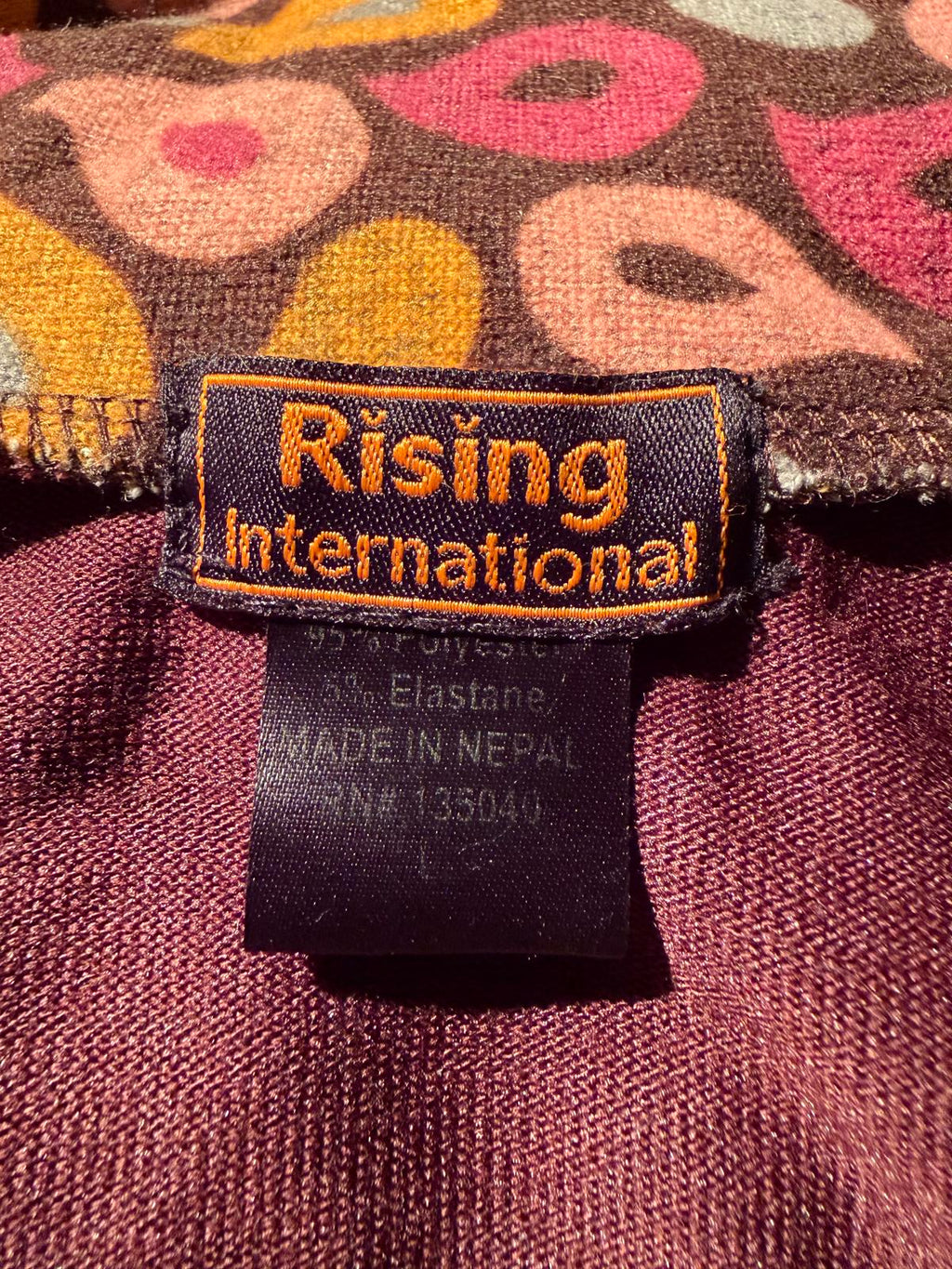 Rising International Long Sleeve Brown Cardigan with Patterned Trim and Pockets