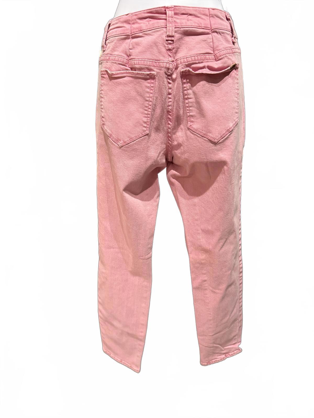 Else Pink High-Waisted Straight Leg Jeans