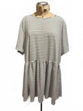 Casual Black and White Striped Short Sleeve Dress