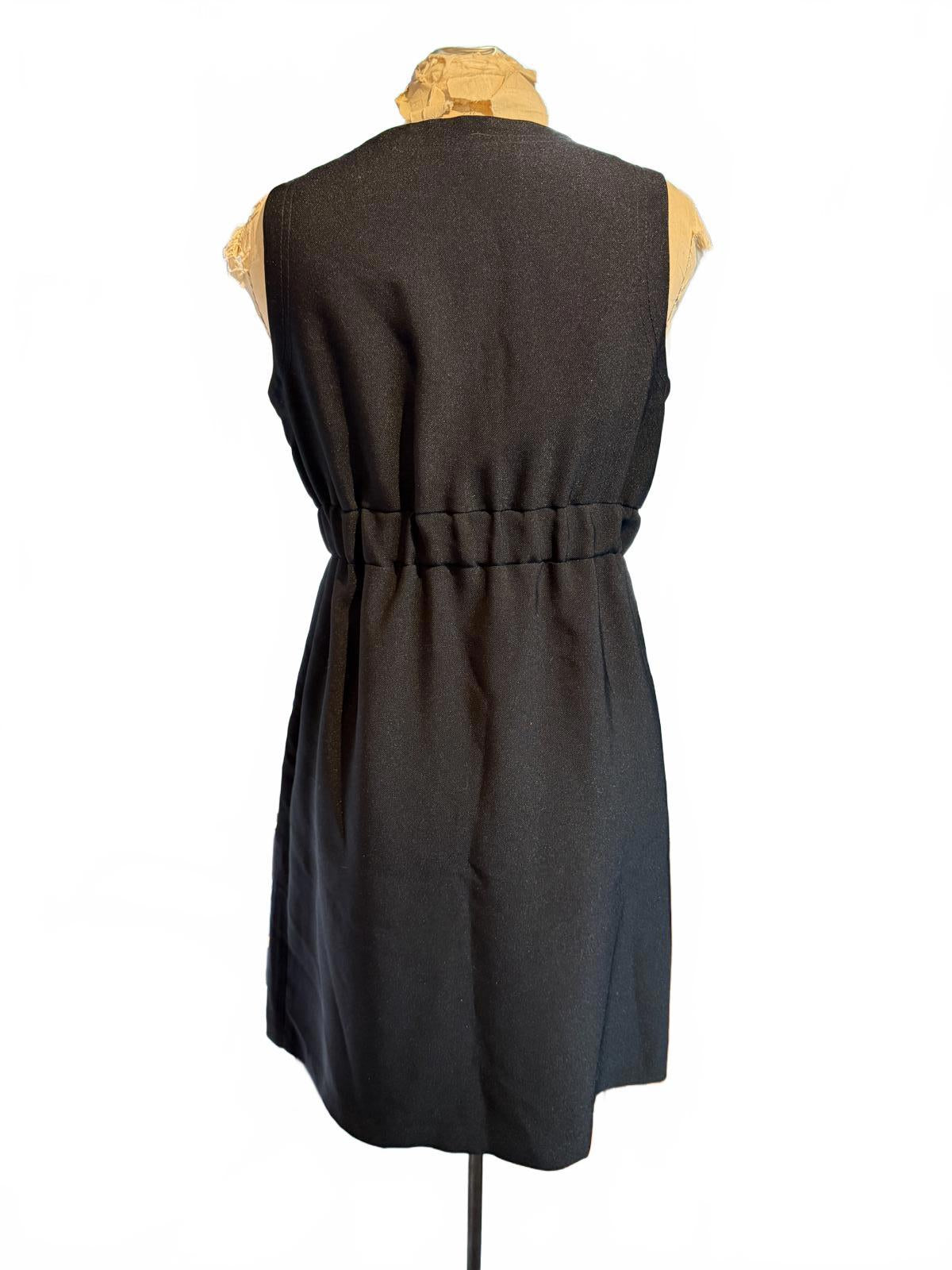 Karta Black Sleeveless Dress with Decorative Embellishments
