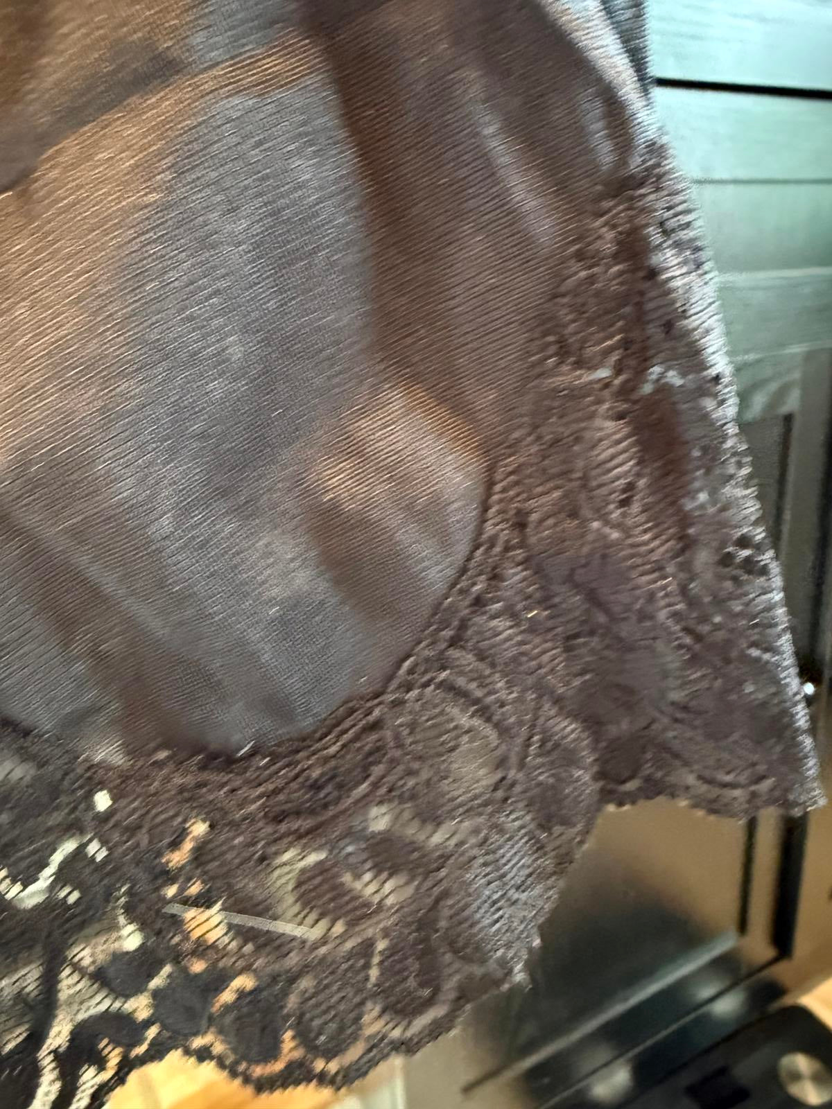 Adonna Black Lace Trim Half Slip Petticoat Skirt