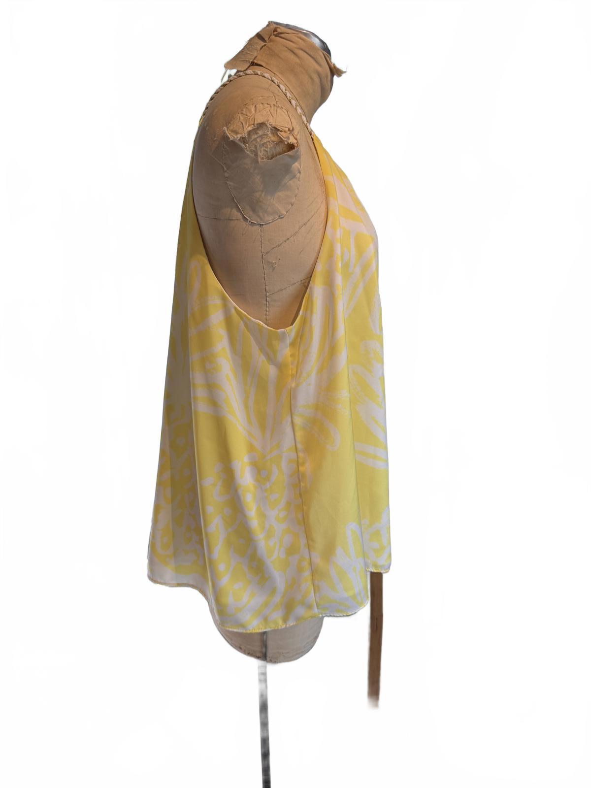 Lilly Pulitzer Yellow and White Halter Neck Sleeveless Top
