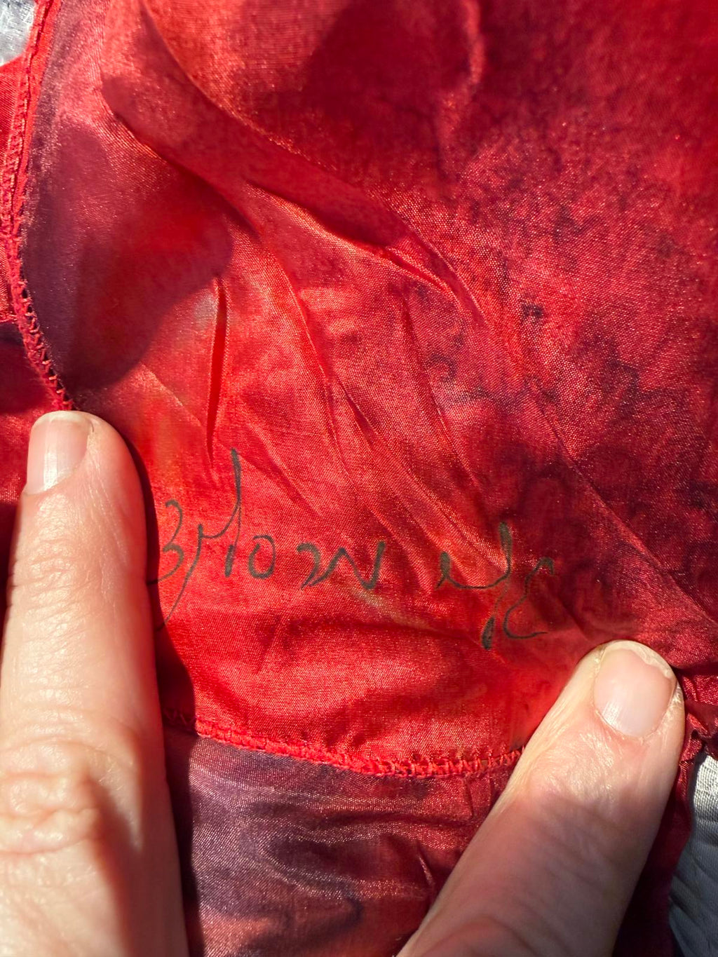 Red and Black Sheer Lightweight Scarf