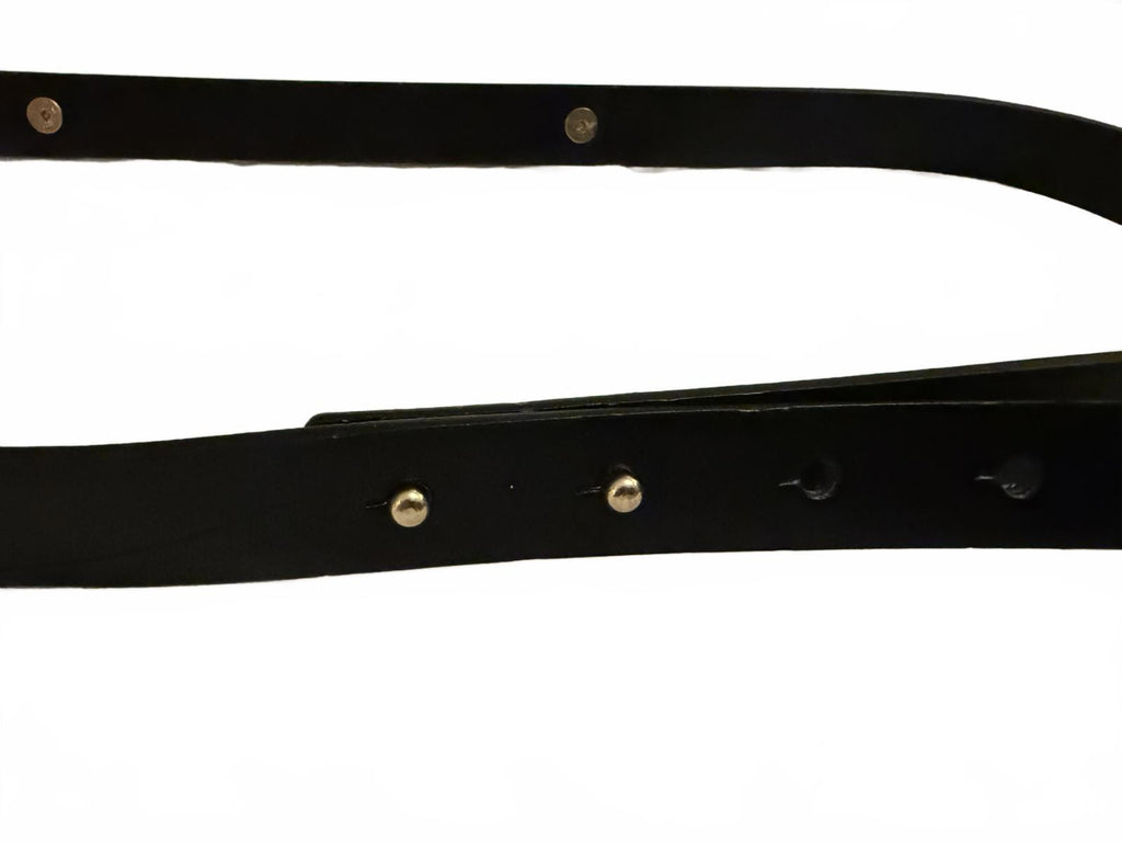 Calvin Klein Black Leather Belt with Gold Plate
