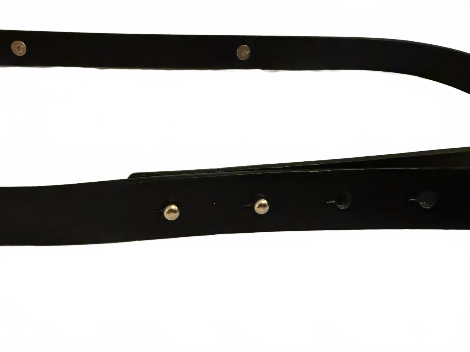 Calvin Klein Black Leather Belt with Gold Plate