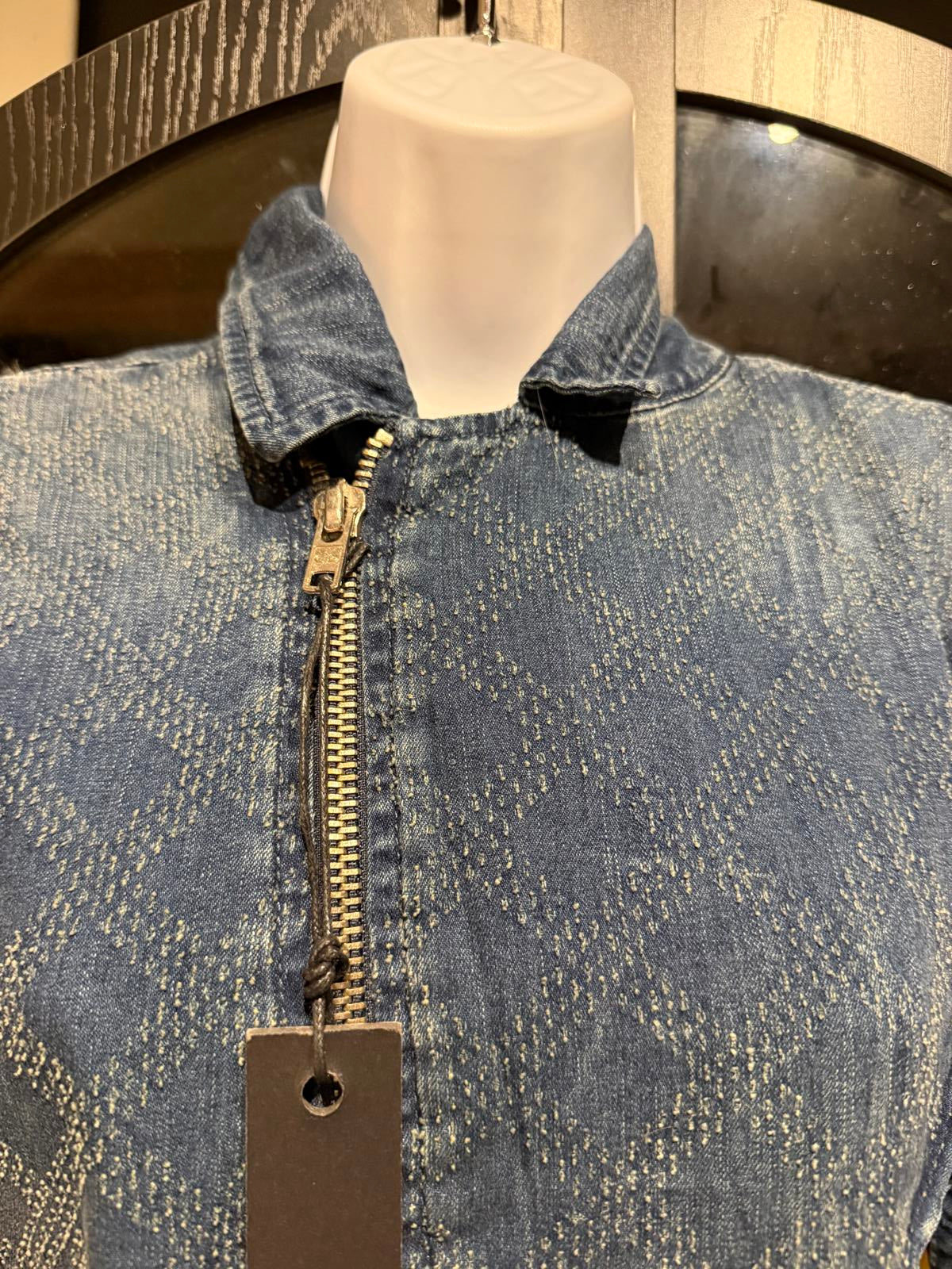 D-ID Denim Jumpsuit with Front Zipper and Long Sleeves