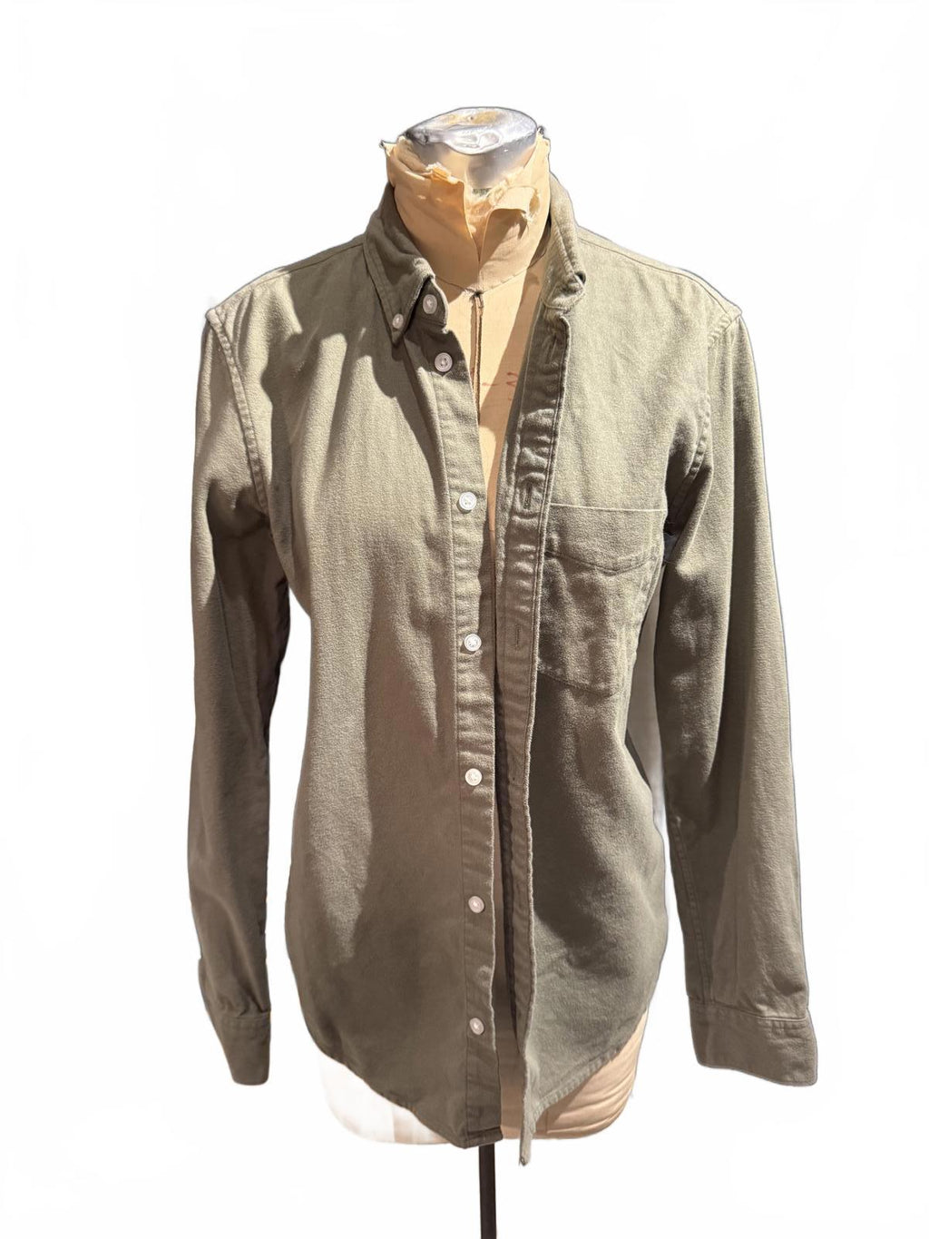 Everlane Casual Olive Green Long Sleeve Button-Up Shirt
