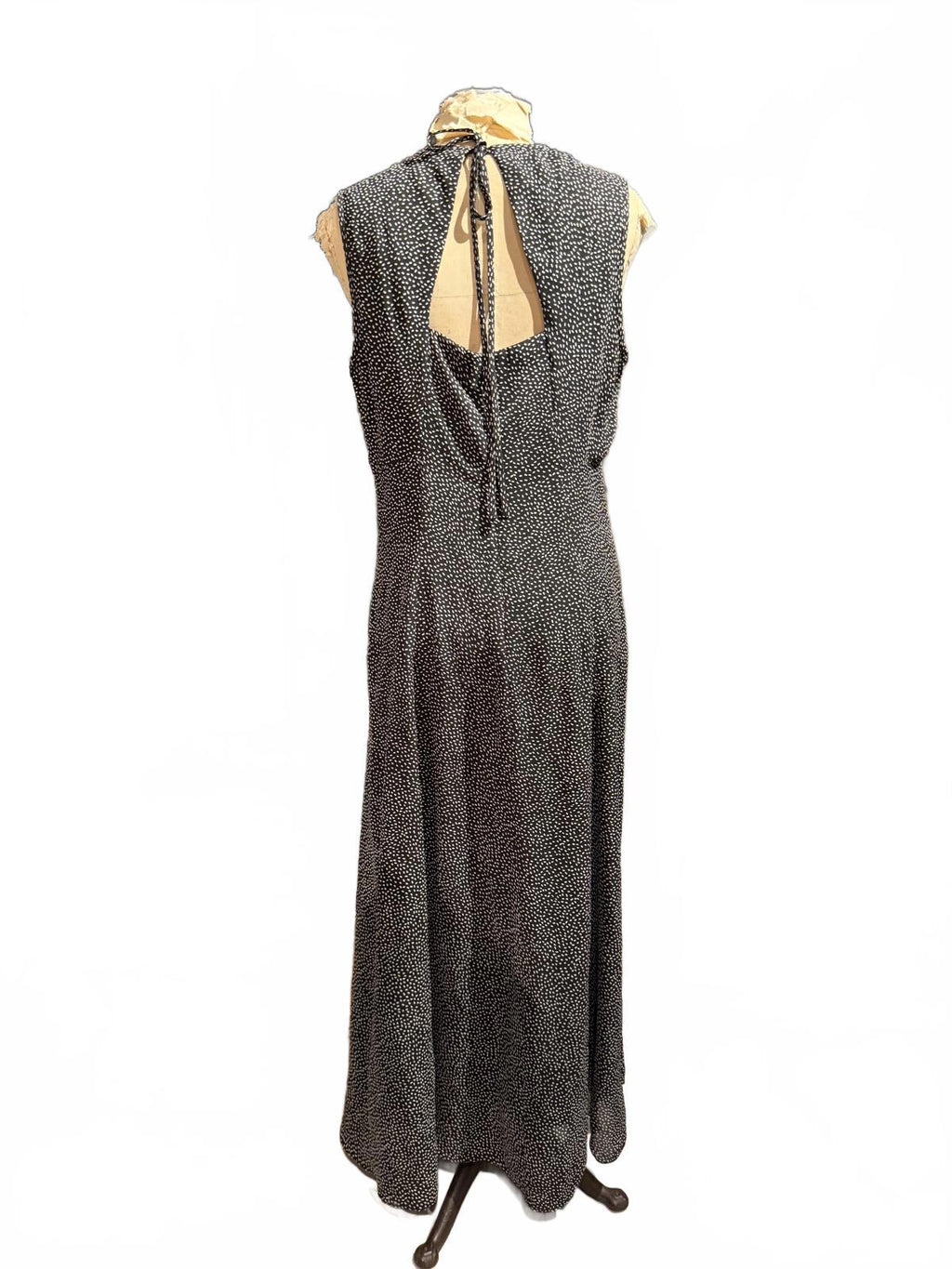 David Warren Black Sleeveless Maxi Dress with Back Cutout