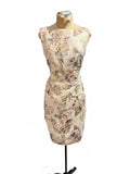 PIT Amsterdam Elegant Sleeveless Floral Jacquard Sheath Dress