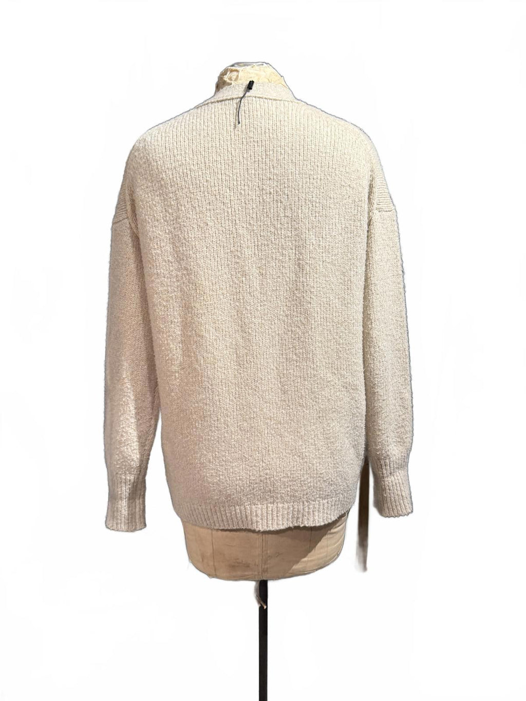 Reiss Beige Button-Up Knit Cardigan Sweater with Pockets