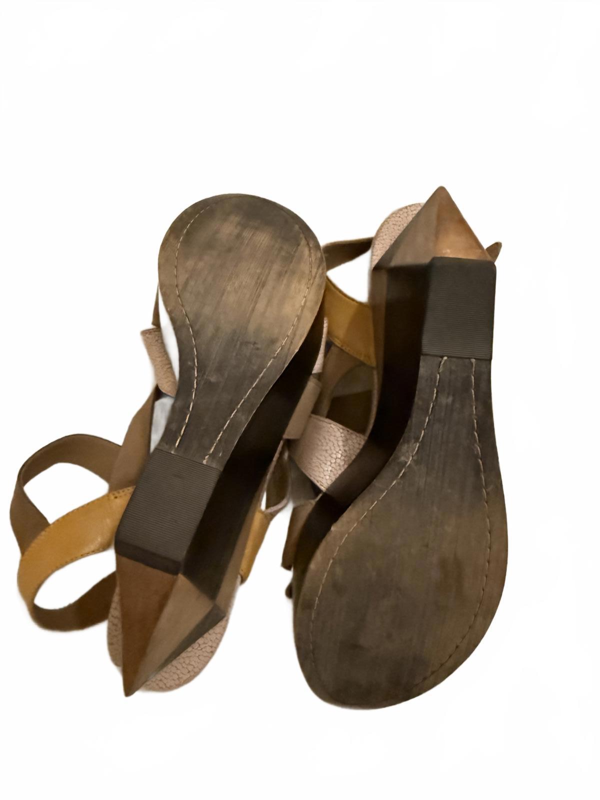 Schuler & Sons Philadelphia Geometric Wedge Sandals with Multi-Strap Design