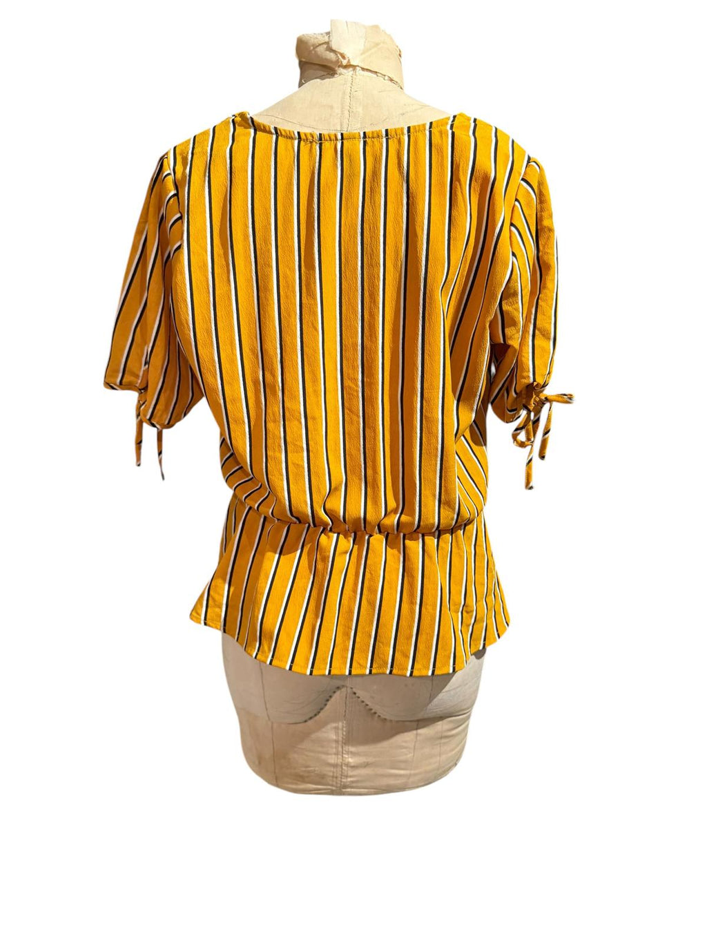 Planet Gold Yellow Striped Button-Front Blouse