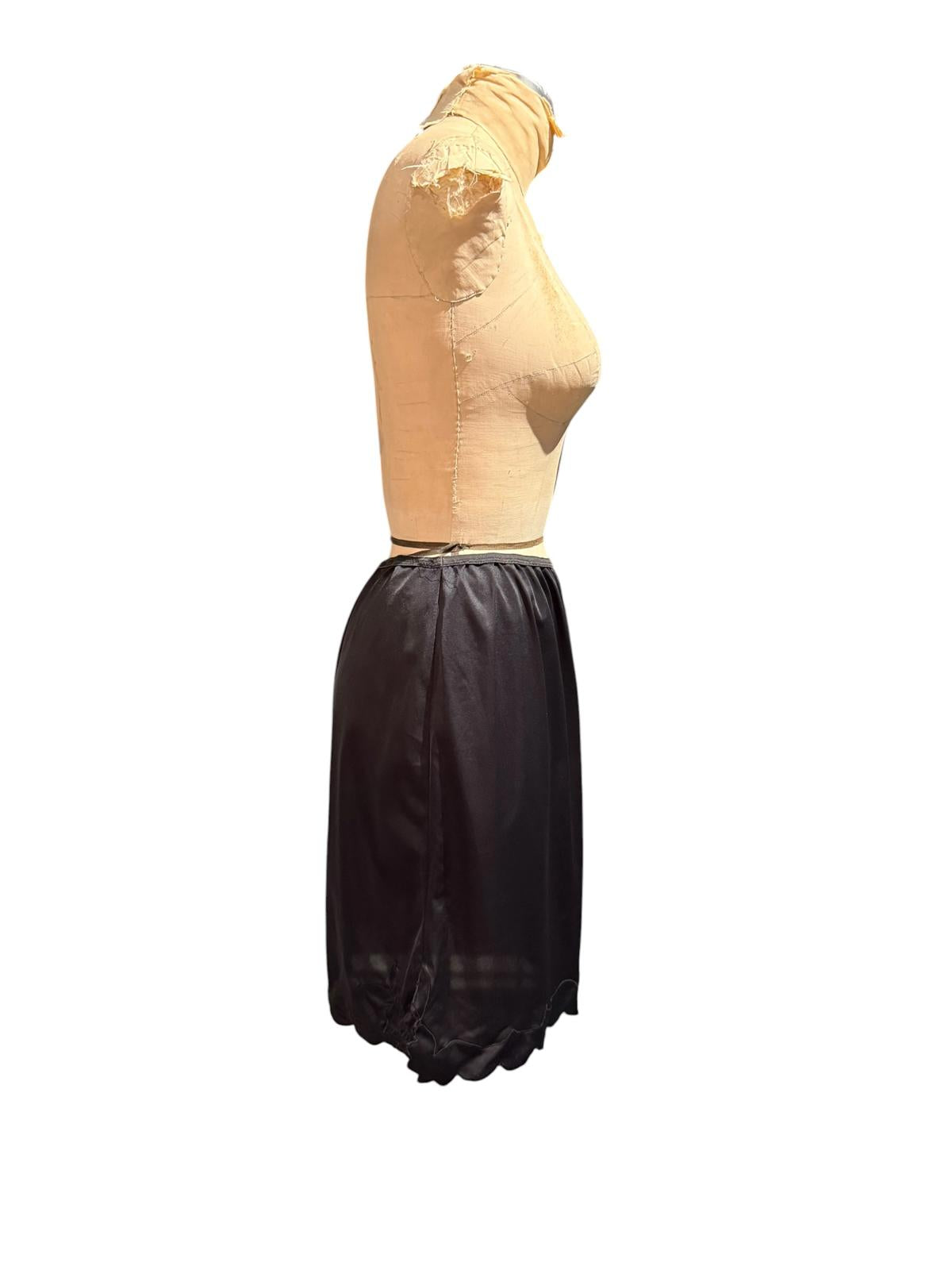 Black Scalloped Hem Half Slip Skirt