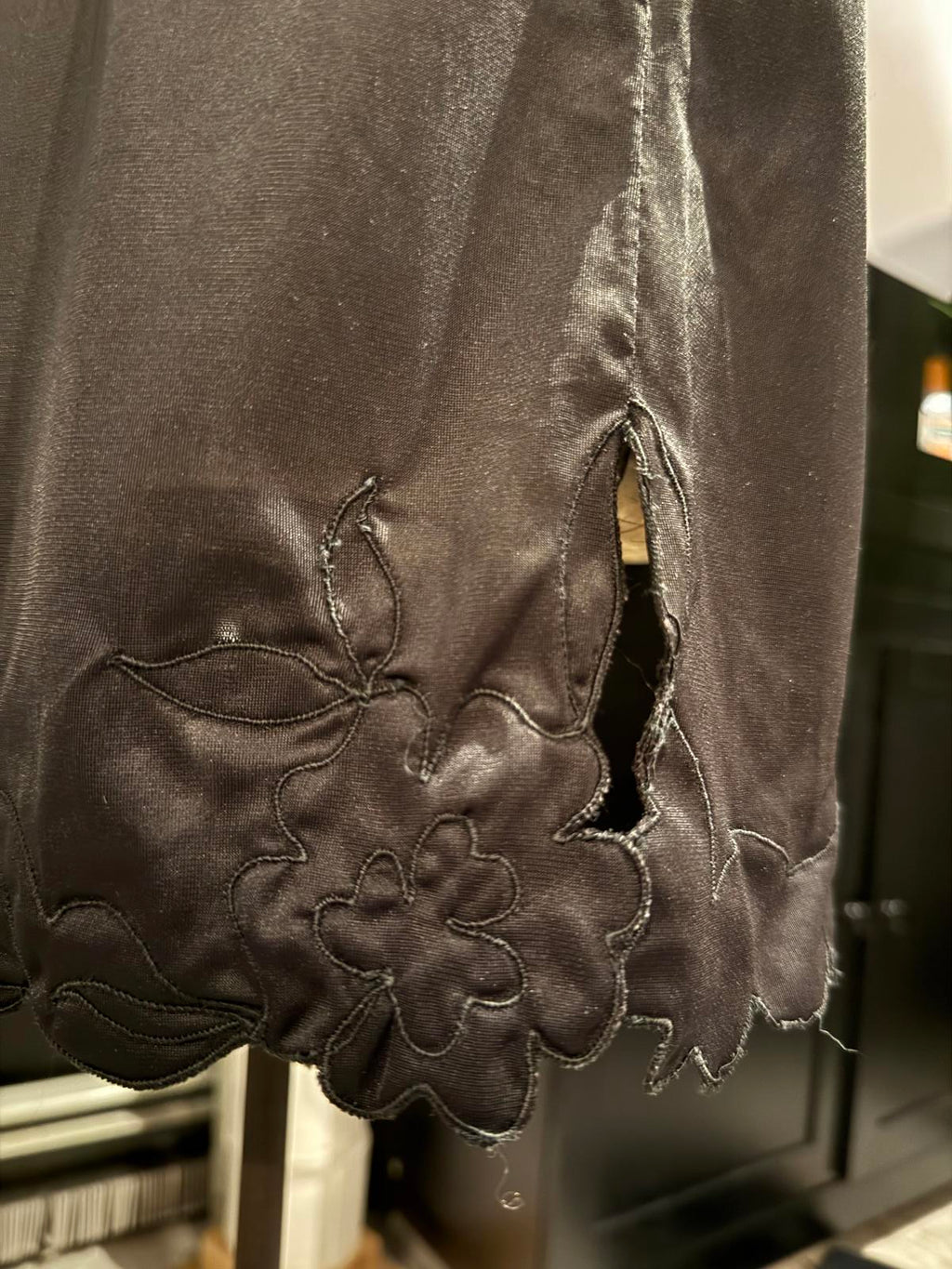 Black Scalloped Hem Half Slip Skirt