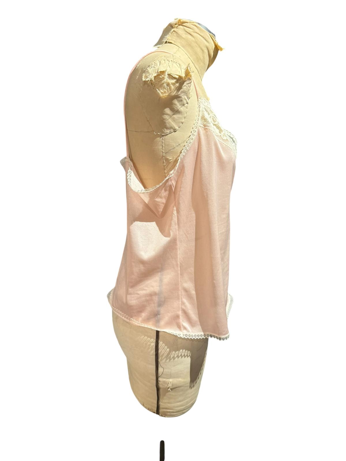 Avon Private Treasures Vintage Light Pink Lace Trim Camisole Top