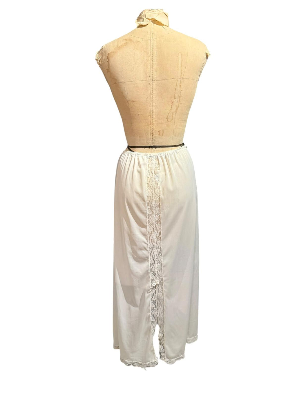 Kayser Vintage White Lace Trim Slip Skirt