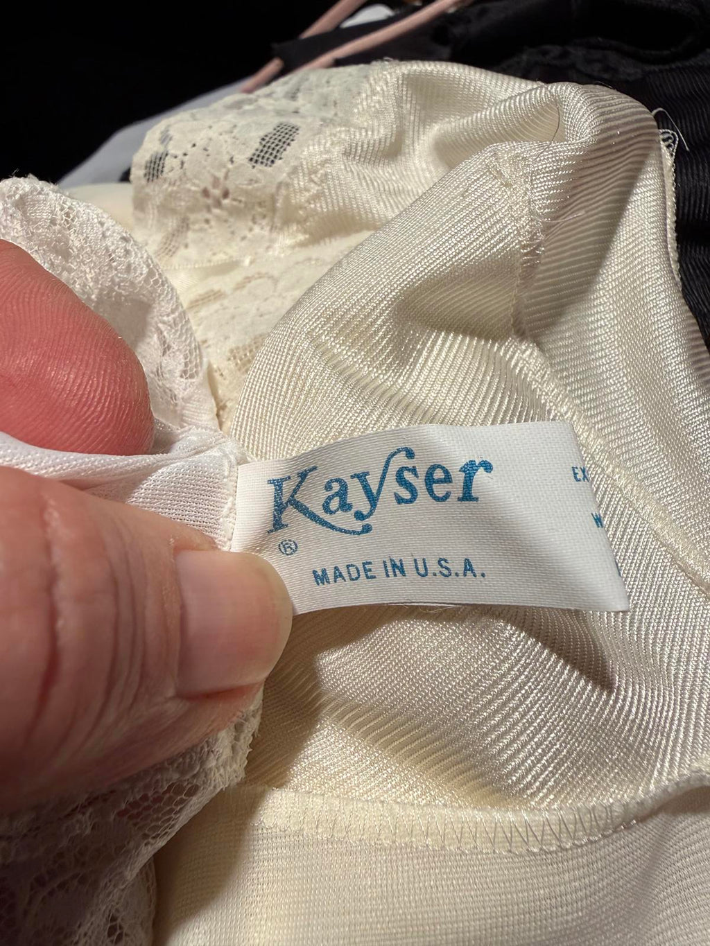 Kayser Vintage White Lace Trim Slip Skirt