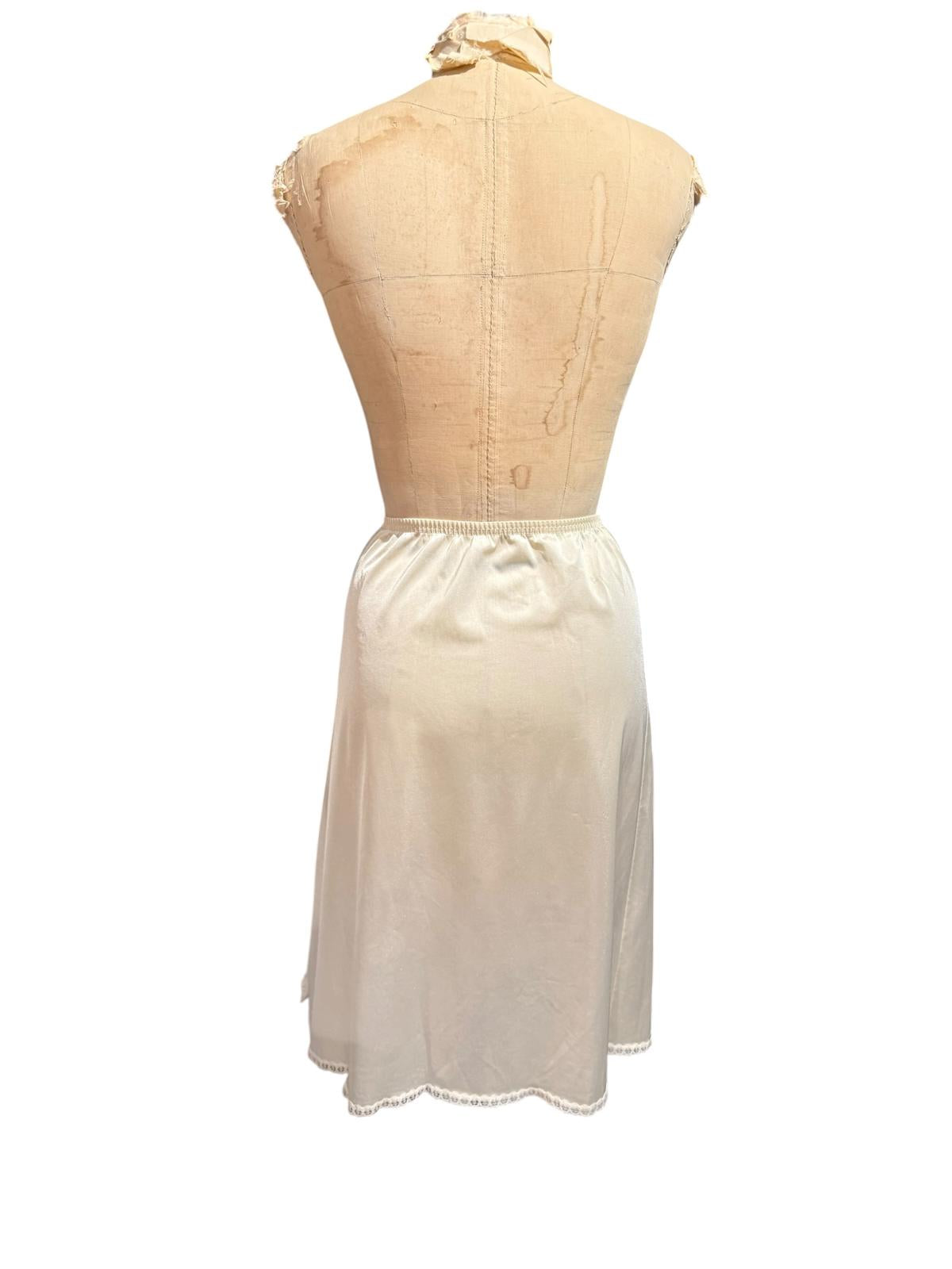 Vanity Fair Cream Vintage Half Slip with Lace Trim