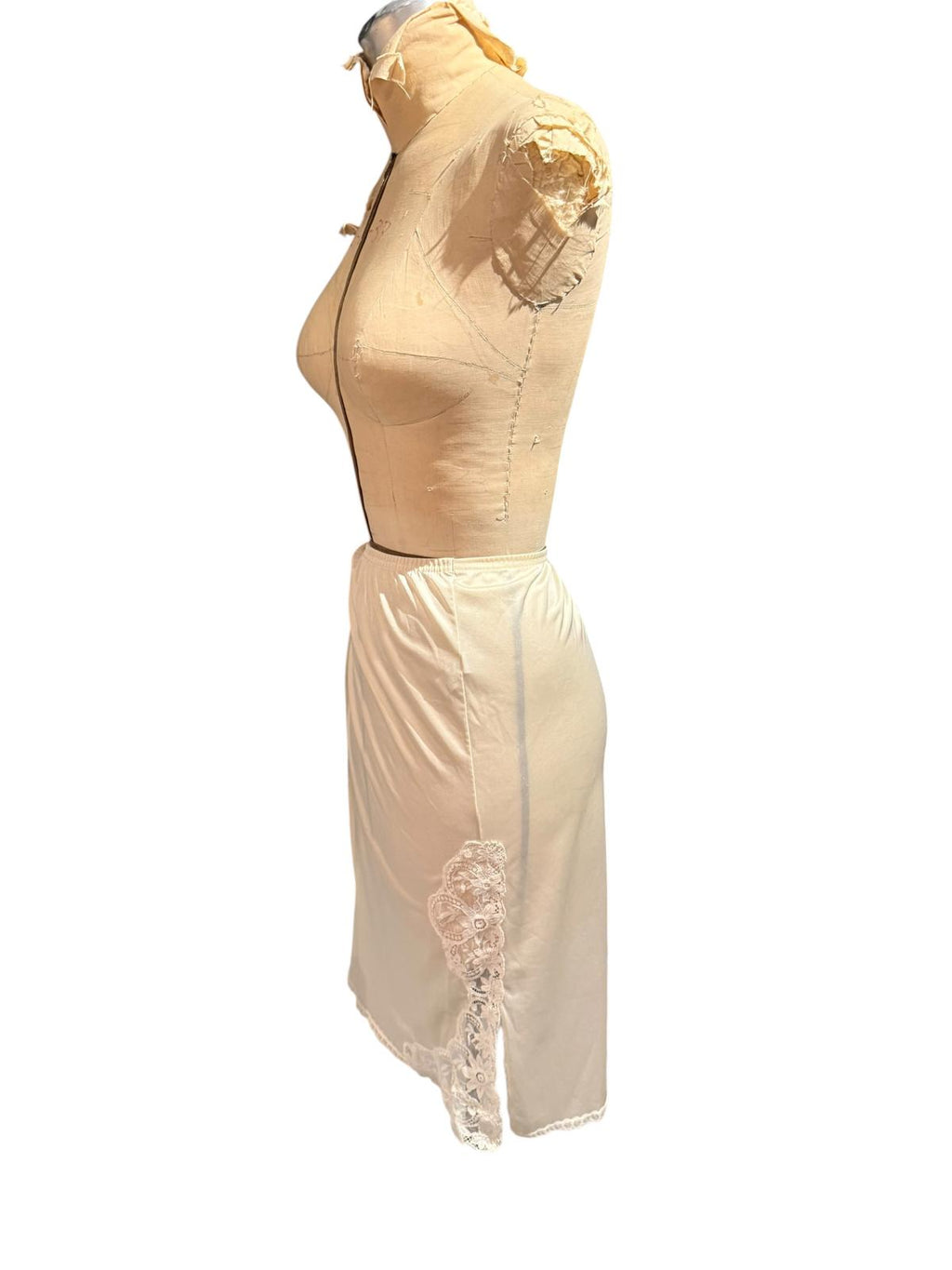 Vanity Fair Cream Vintage Half Slip with Lace Trim