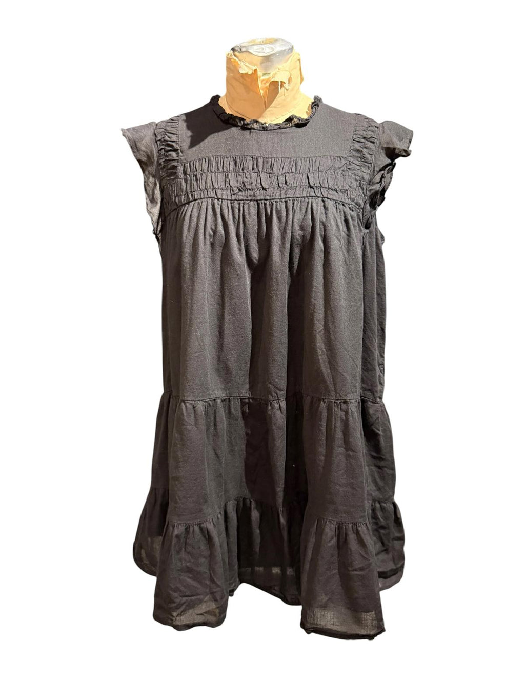 HYFVE Black Ruffle Tiered Sleeveless Dress