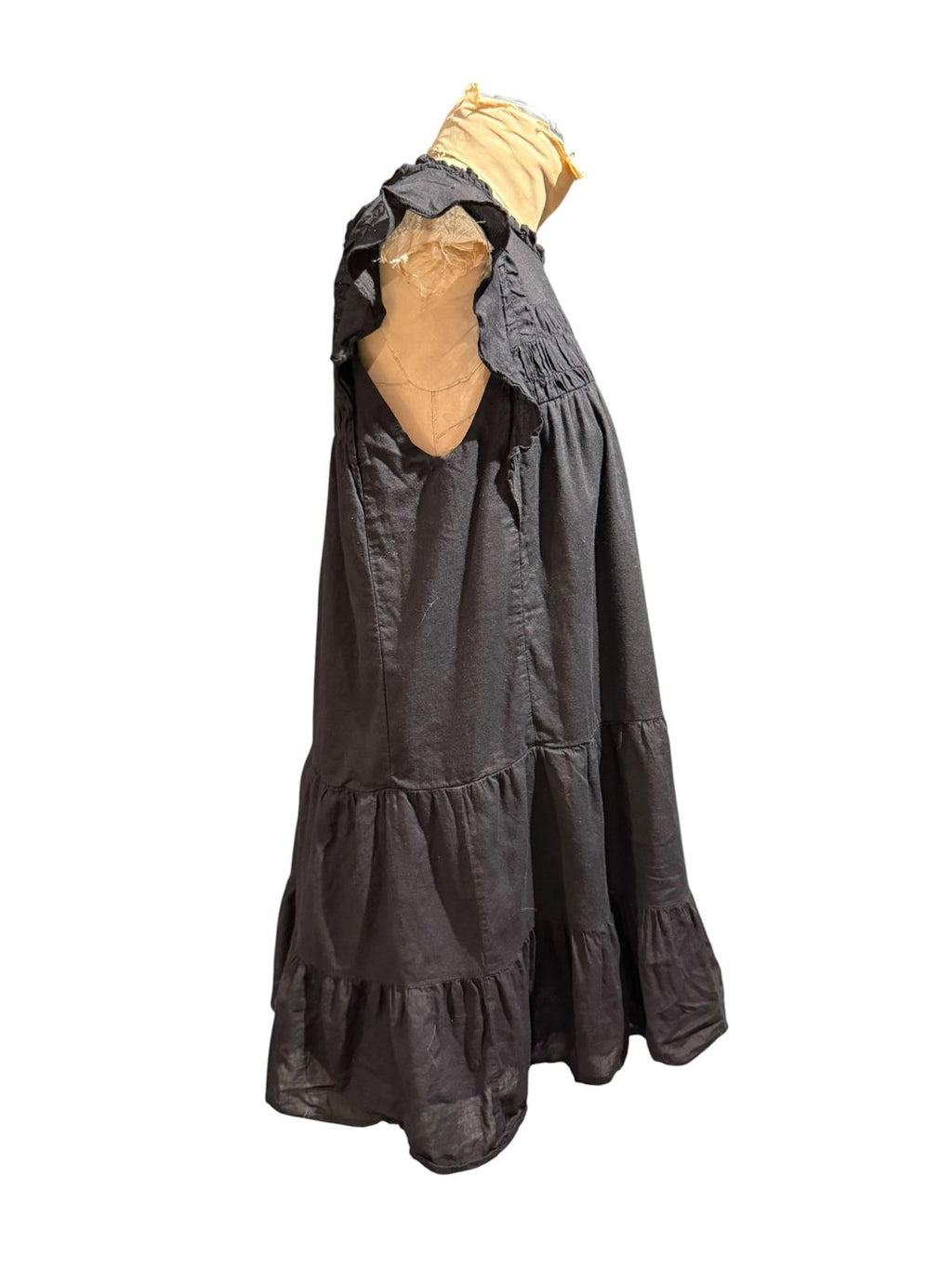 HYFVE Black Ruffle Tiered Sleeveless Dress