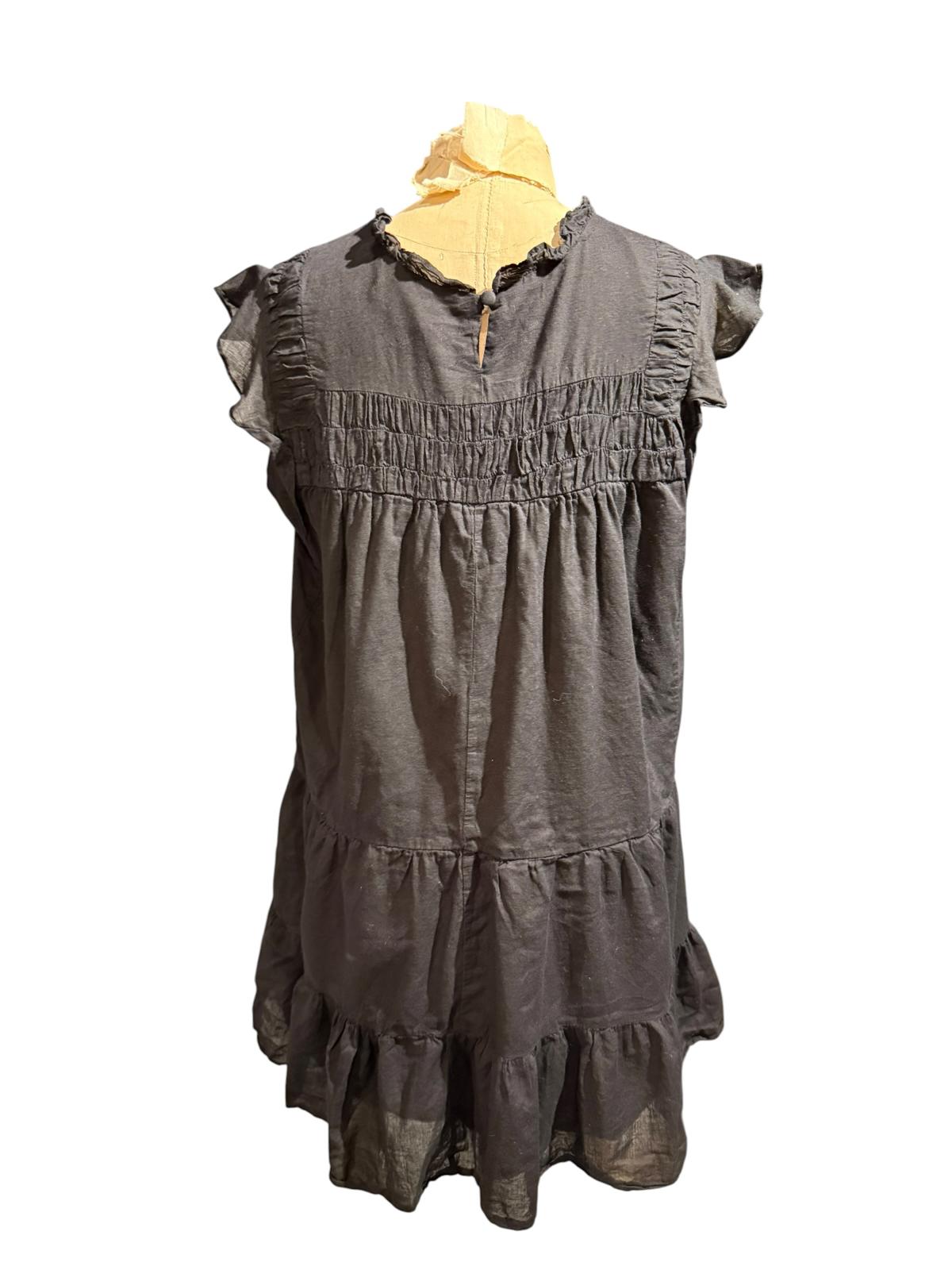 HYFVE Black Ruffle Tiered Sleeveless Dress