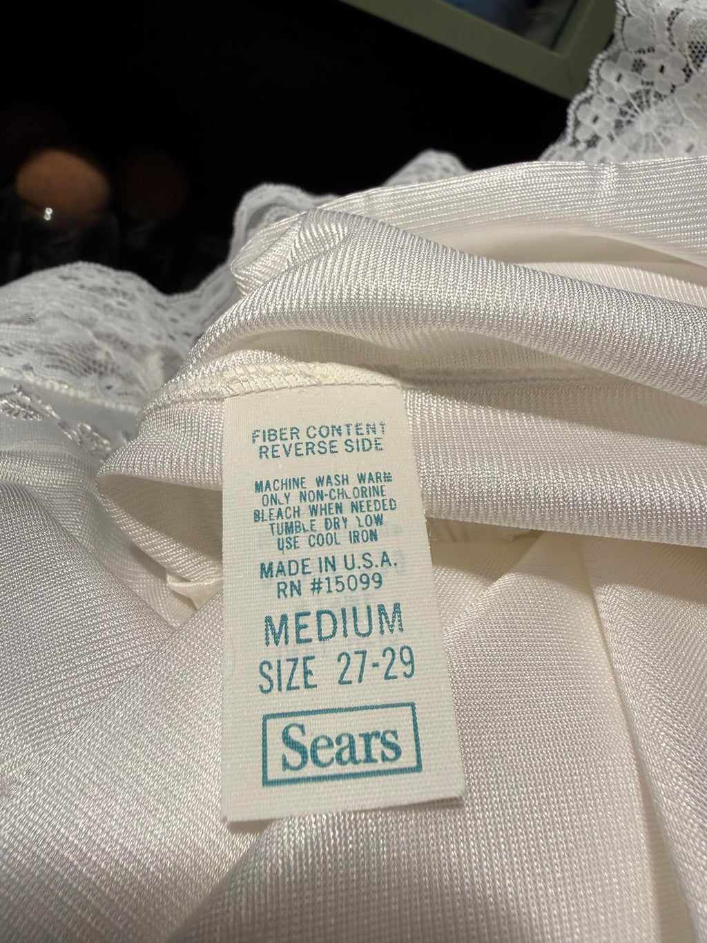 Sears Vintage White Half Slip with Lace Trim
