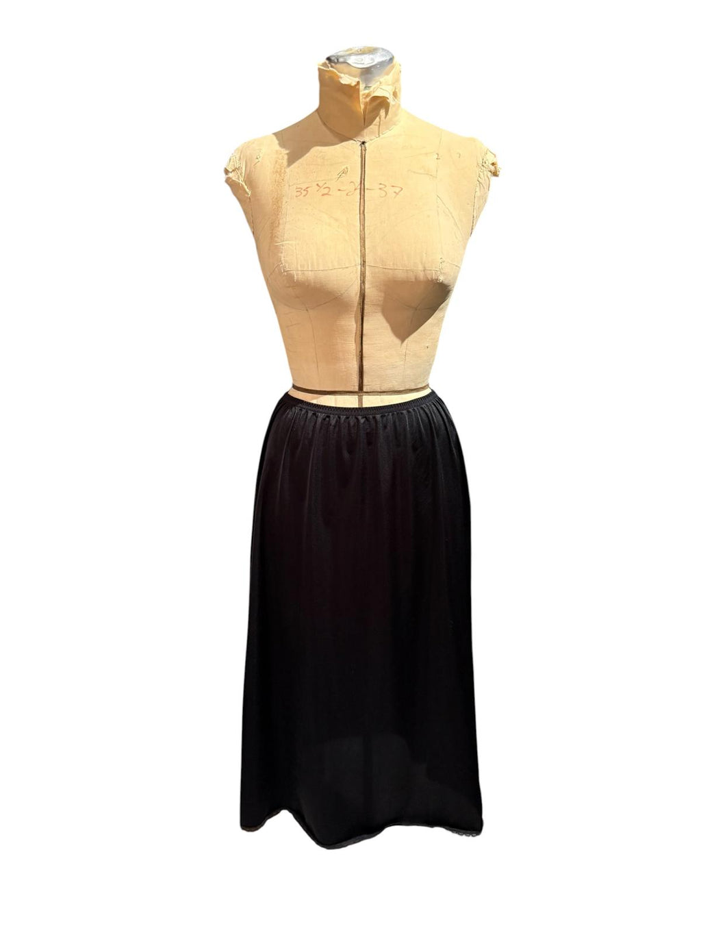 Vanity Fair Black Half Slip with Lace Trim