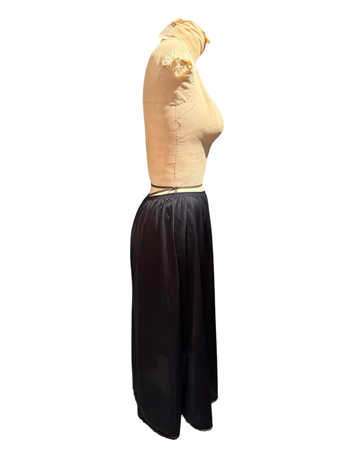 Vanity Fair Black Half Slip with Lace Trim