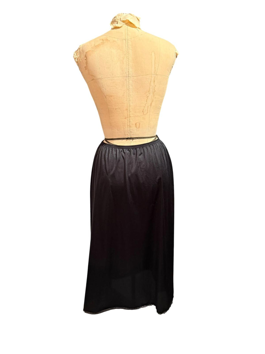 Vanity Fair Black Half Slip with Lace Trim