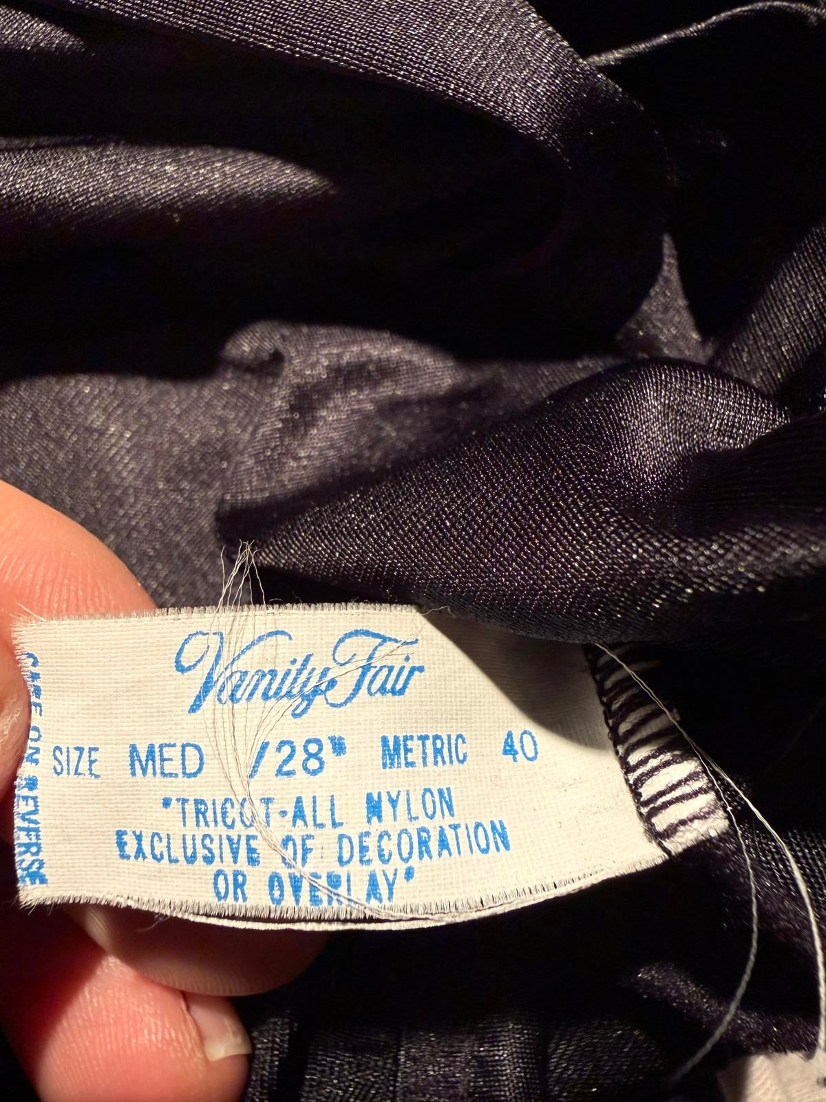 Vanity Fair Black Half Slip with Lace Trim
