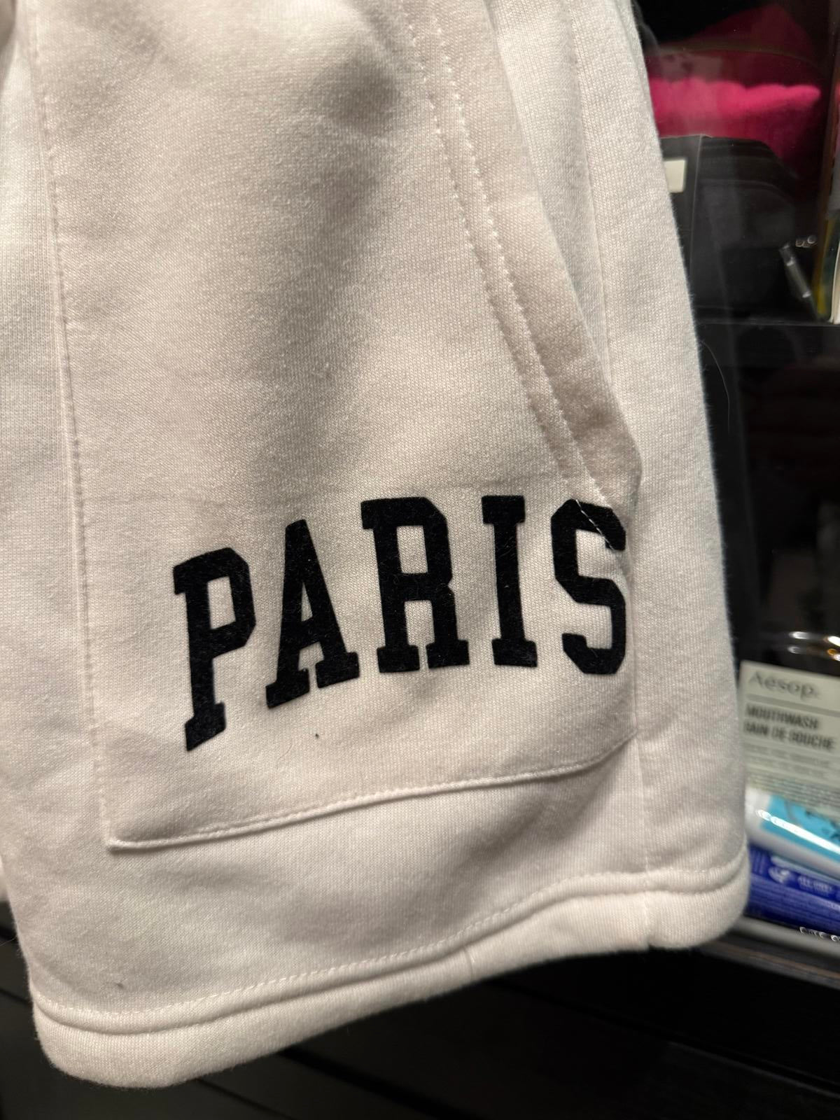 Better Together Cream Drawstring Shorts with Paris Print