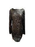 Bella Barnett Black Long Sleeve Dress with Circular Cutout Design
