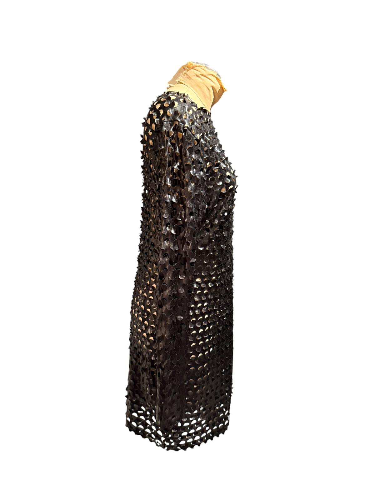 Bella Barnett Black Long Sleeve Dress with Circular Cutout Design