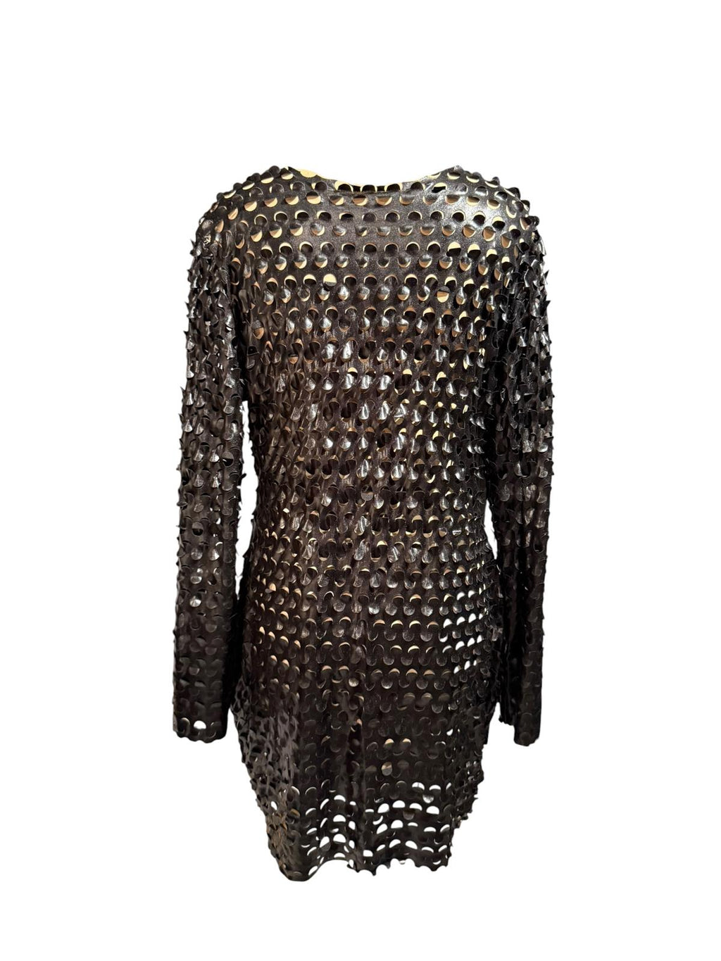 Bella Barnett Black Long Sleeve Dress with Circular Cutout Design