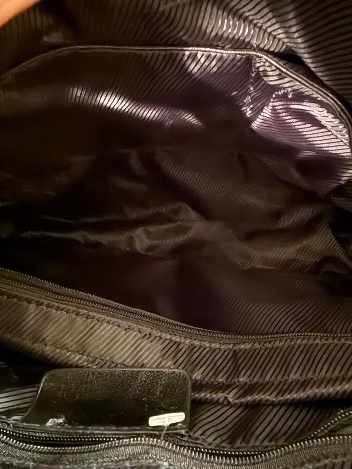 Color Block Leather Tote Bag with Long Handles