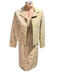 Oscar de la Renta Elegant Vintage Floral Embroidered Dress and Jacket Set