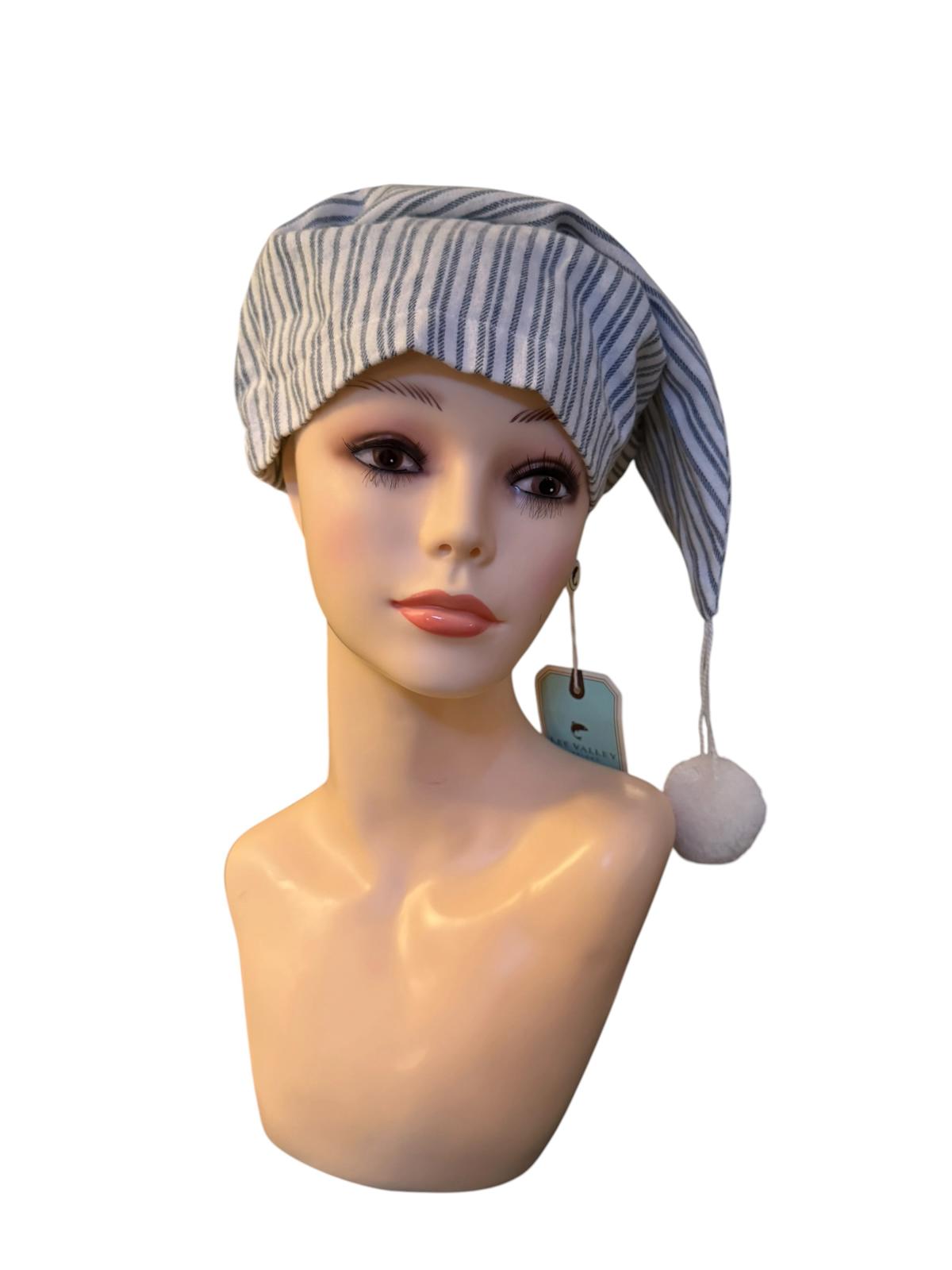 Lee Valley Striped Nightcap with Pom Pom