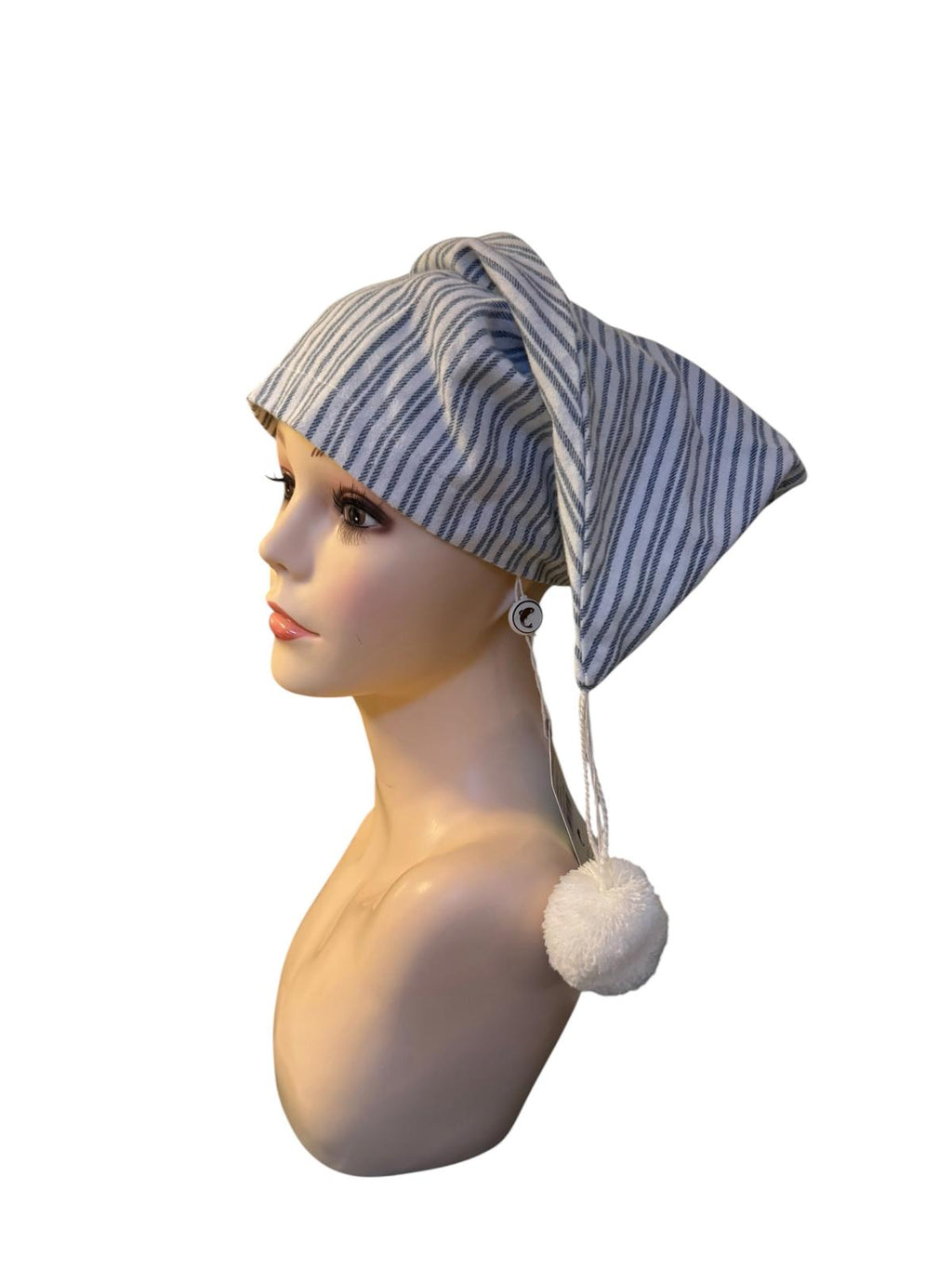 Lee Valley Striped Nightcap with Pom Pom
