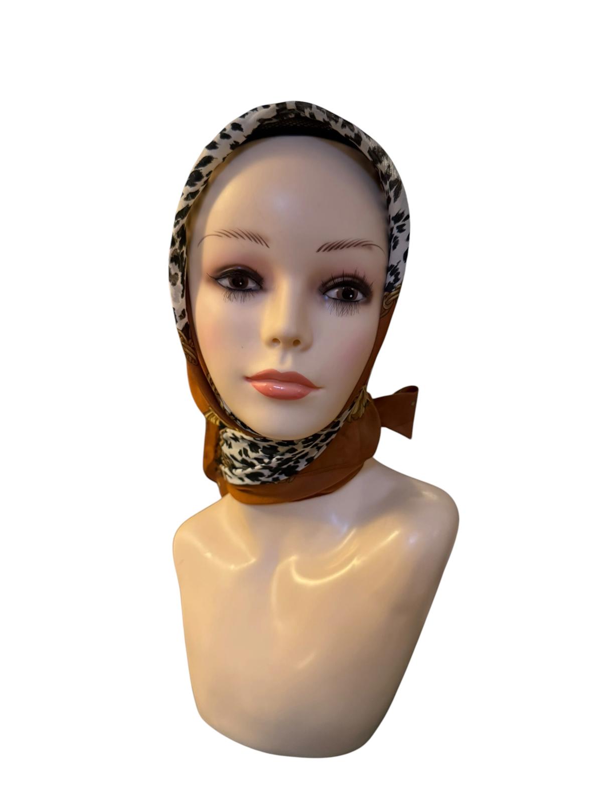 Berkshire Vintage Brown and Black Patterned Headscarf