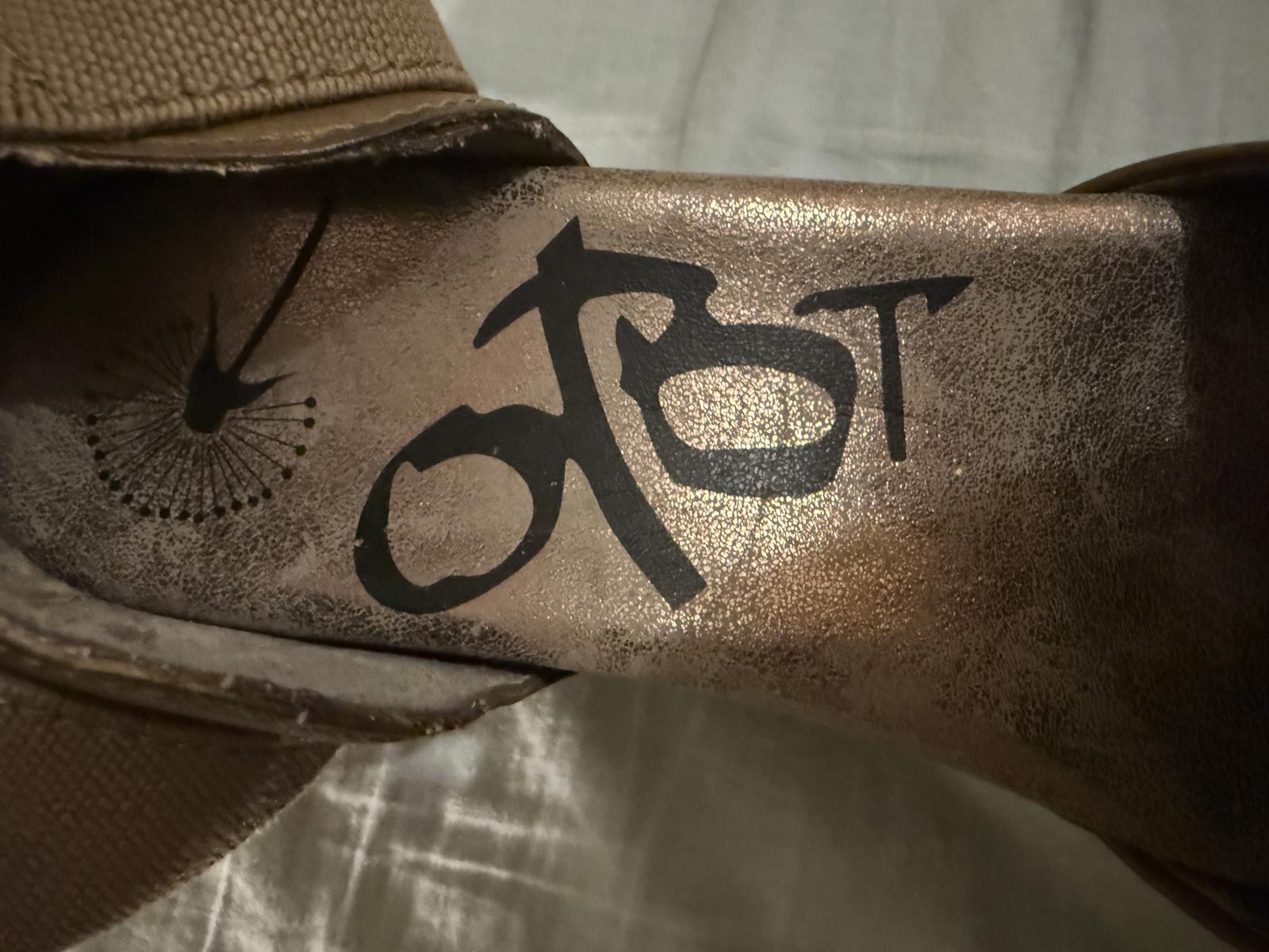 OTBT Brown Leather Mary Jane Wedge Shoes