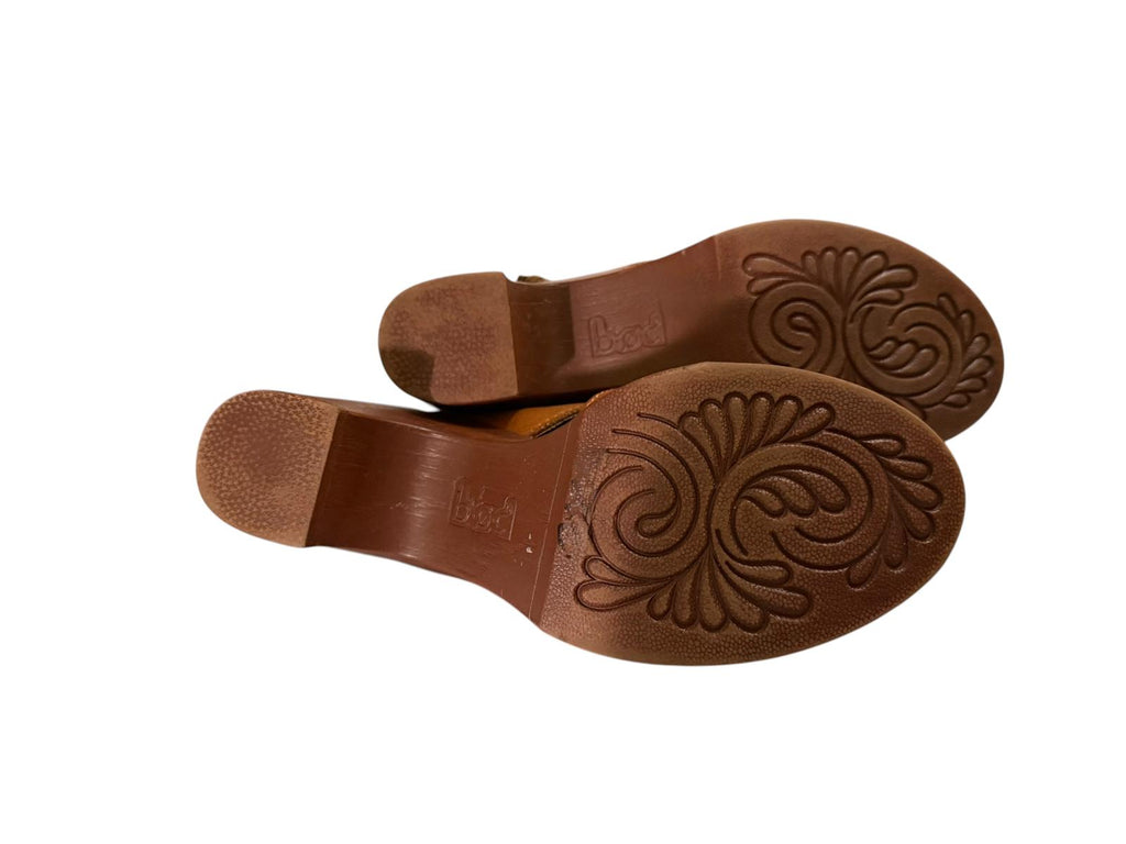 Born BOC Brown Leather Slingback Heeled Clog Shoes