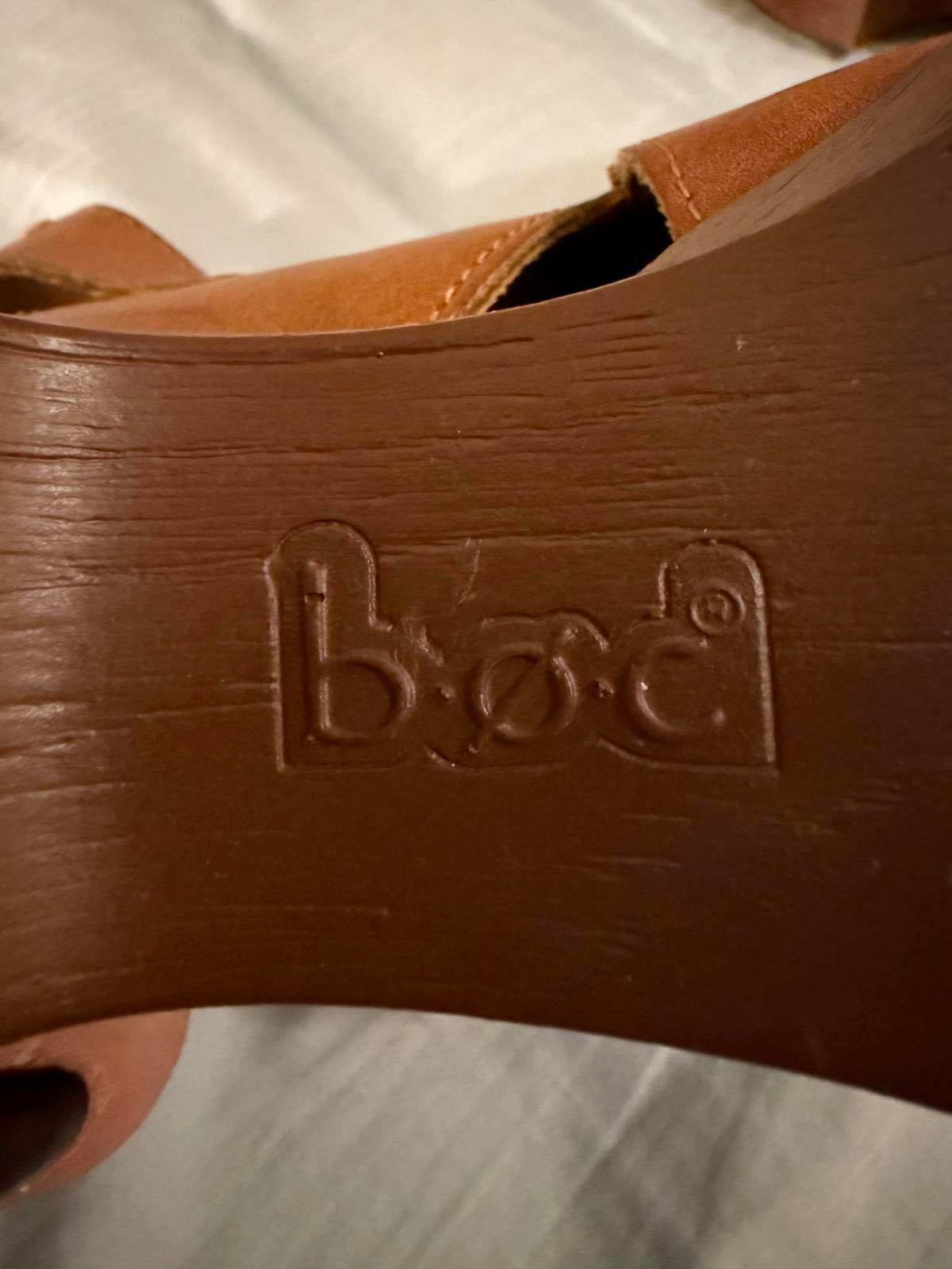 Born BOC Brown Leather Slingback Heeled Clog Shoes