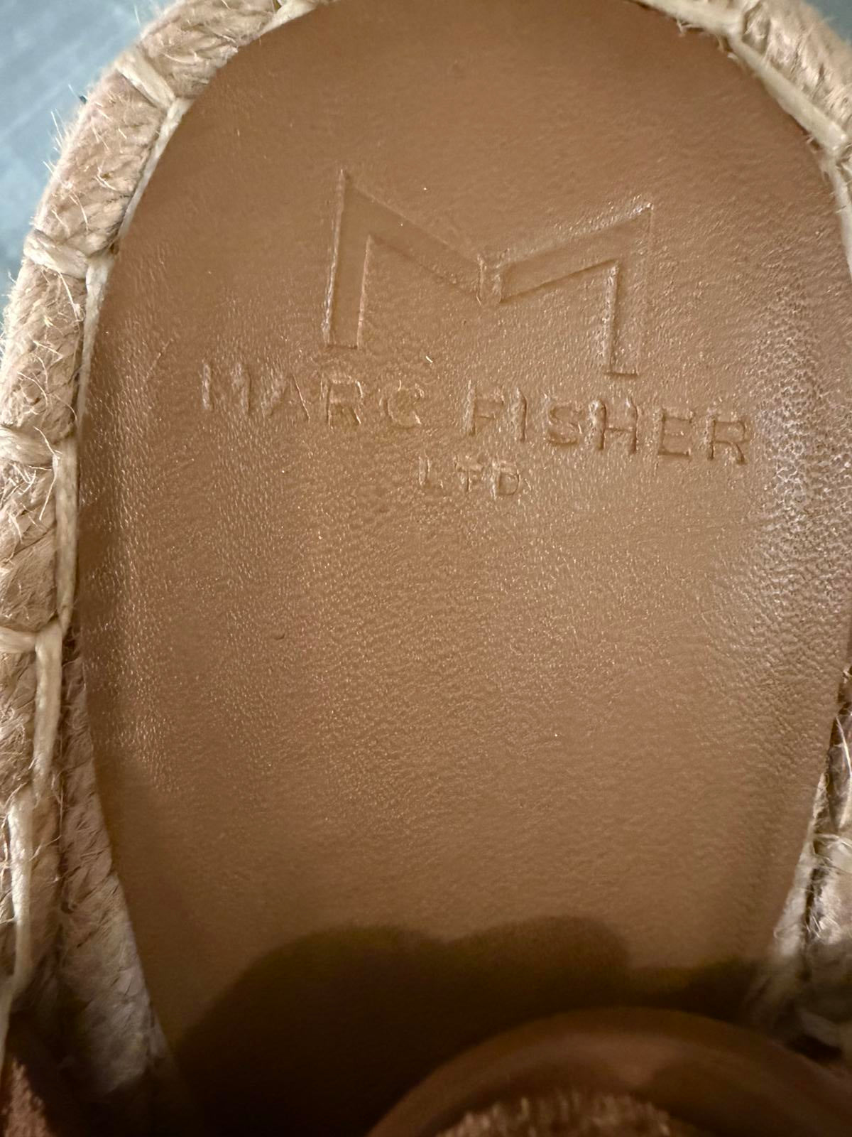 Marc Fisher Brown Suede Platform Sandals with Ankle Strap