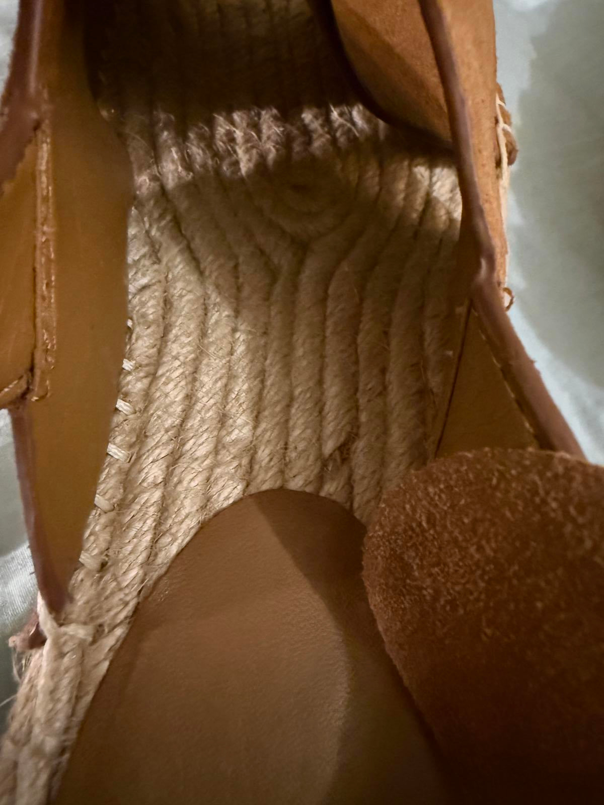 Marc Fisher Brown Suede Platform Sandals with Ankle Strap