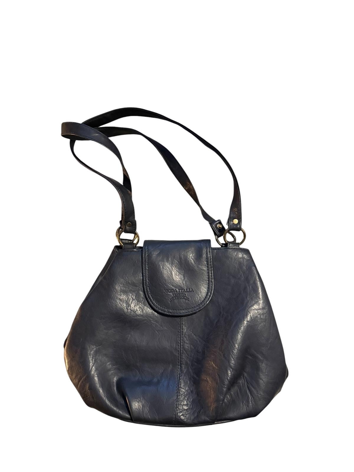 Moda Italia Venezia Monique Black Leather Shoulder Bag