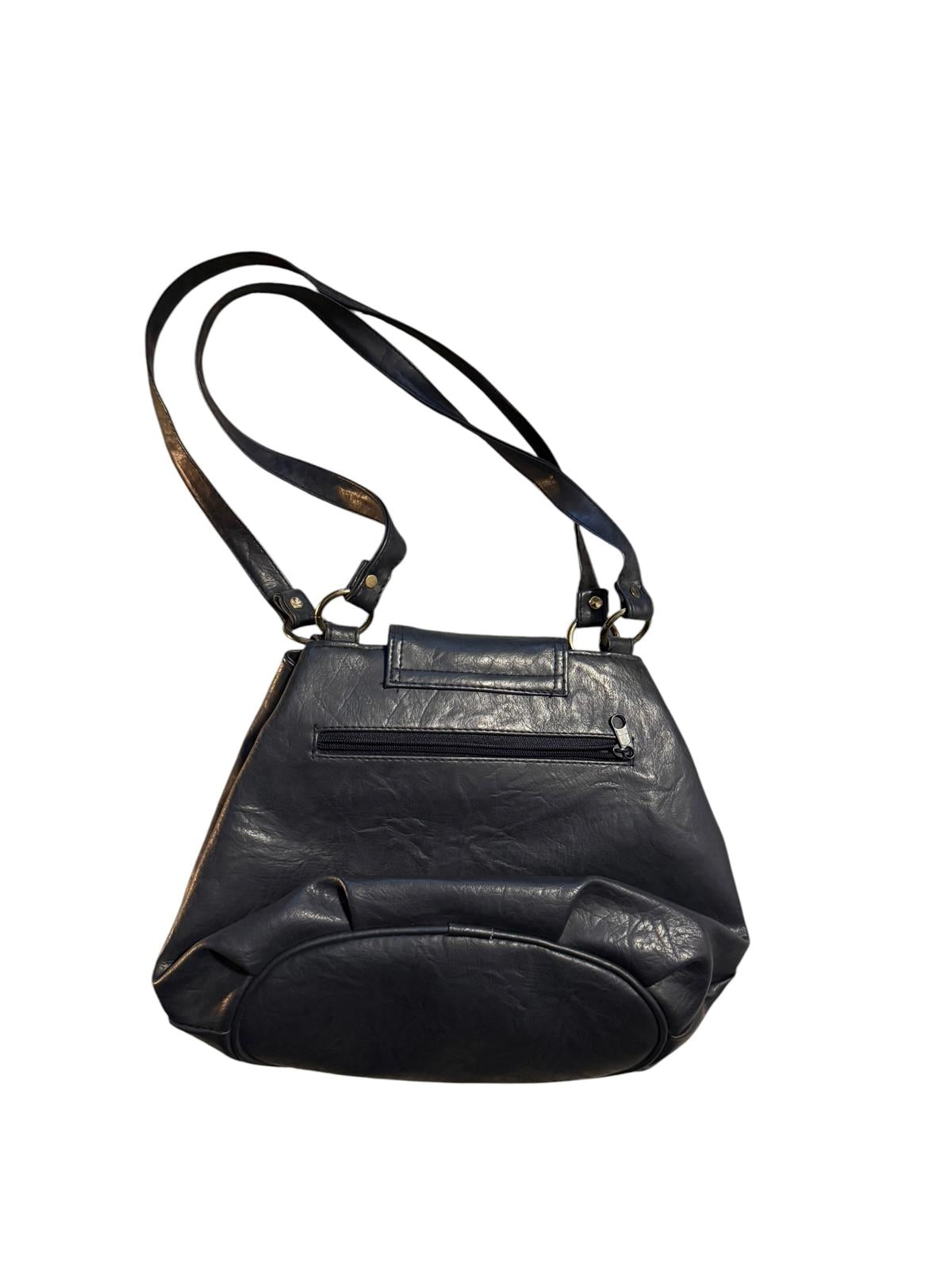 Moda Italia Venezia Monique Black Leather Shoulder Bag
