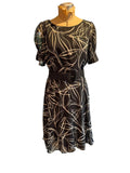 DKNY Black and White Abstract Print Dress