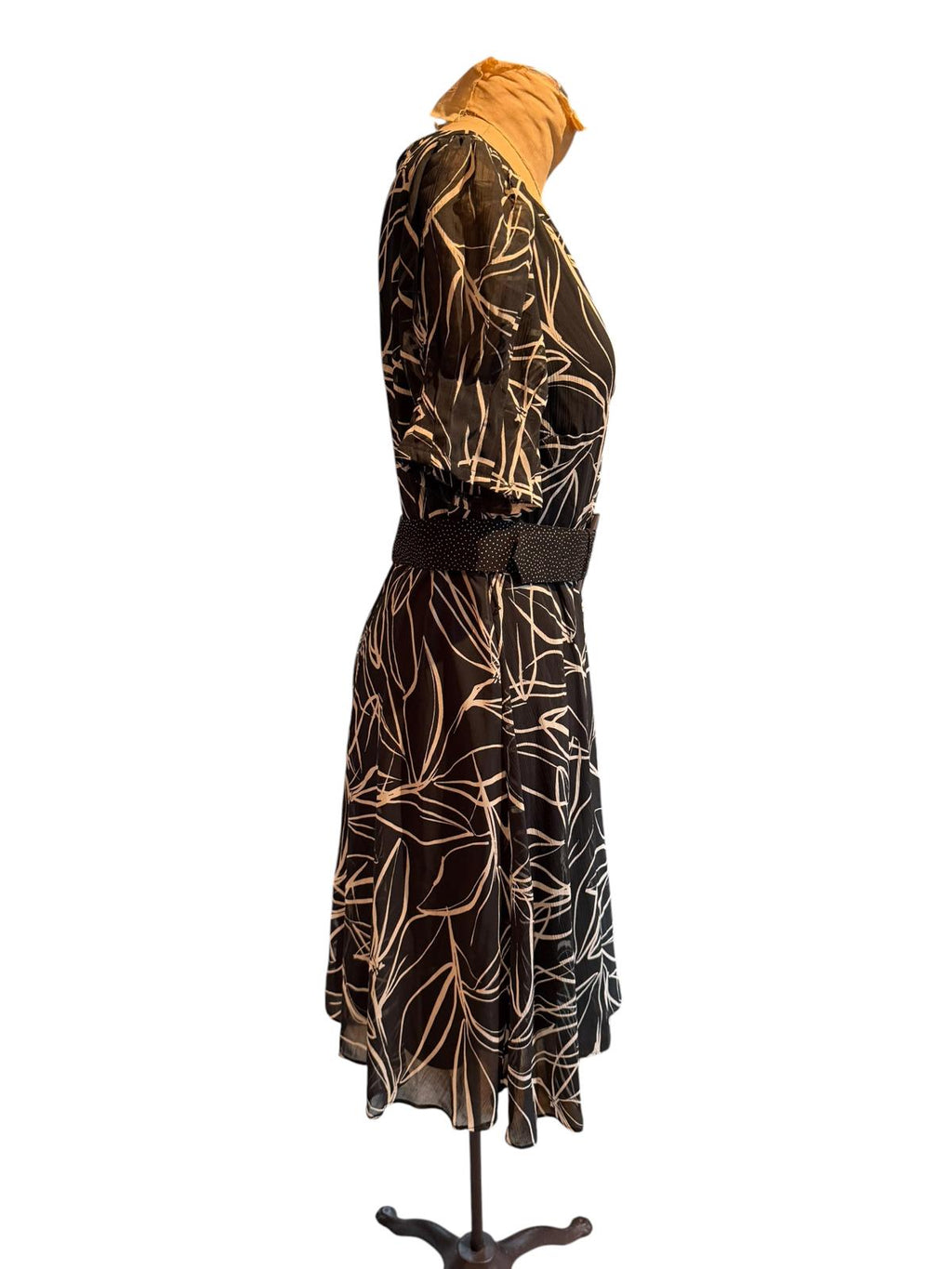 DKNY Black and White Abstract Print Dress