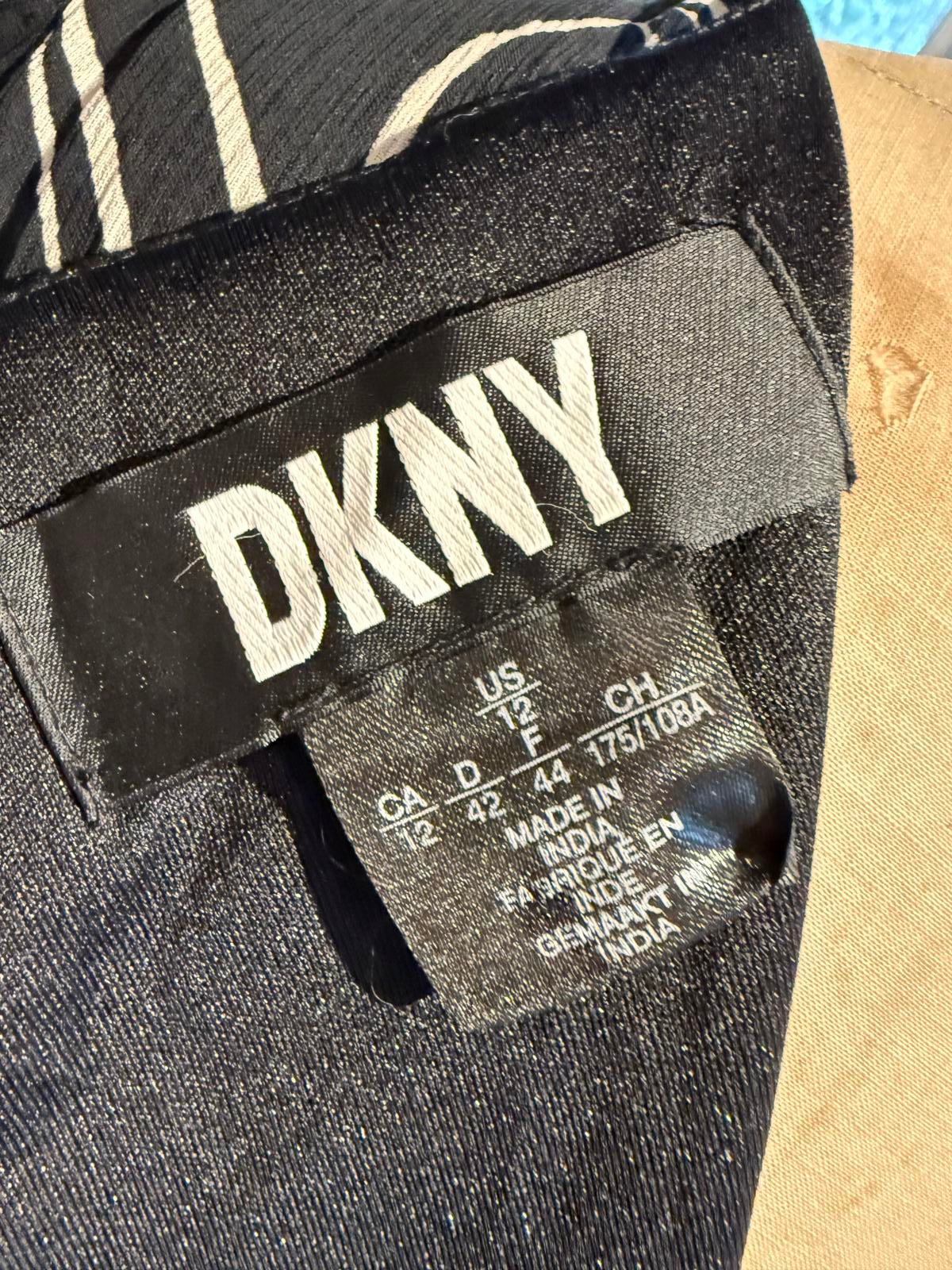 DKNY Black and White Abstract Print Dress